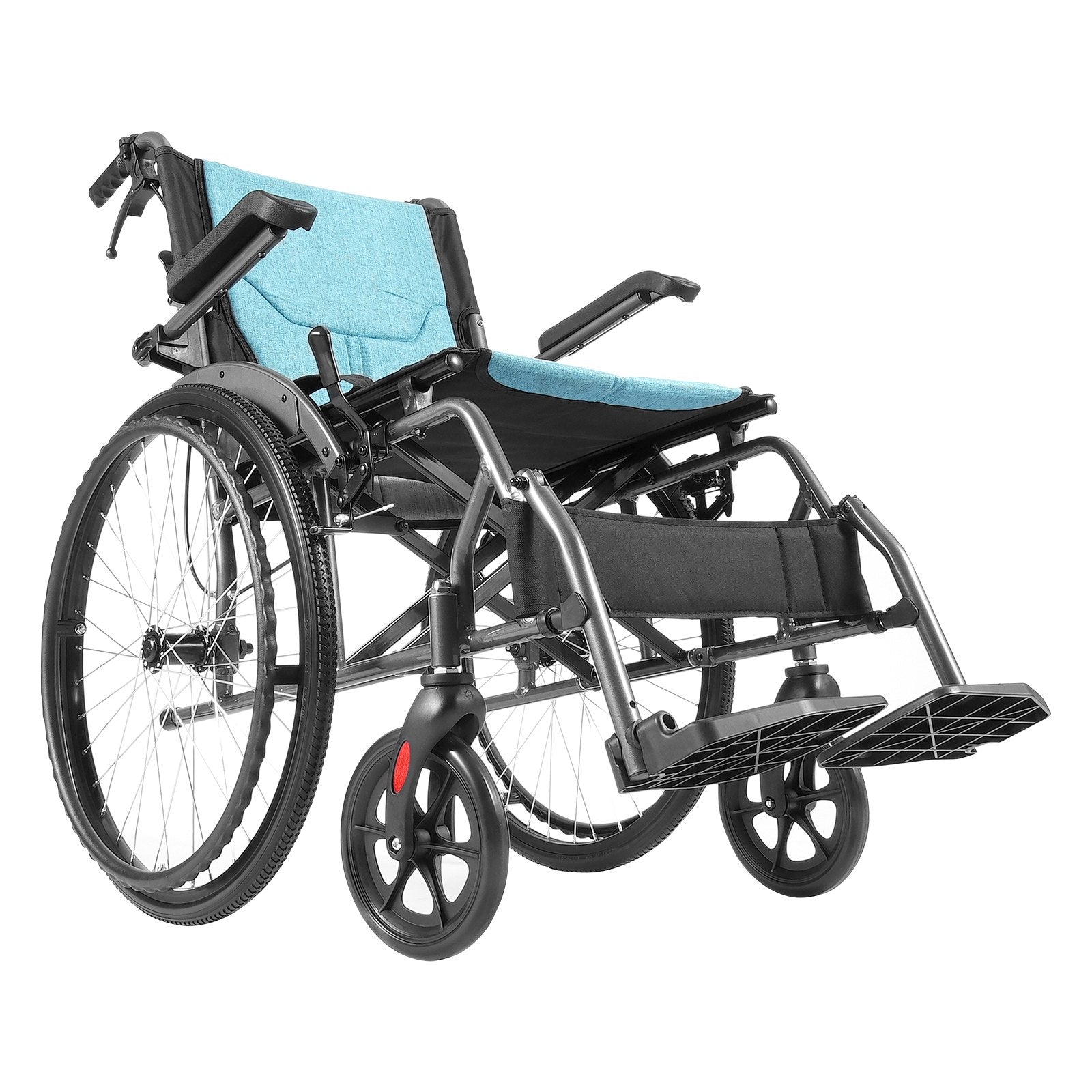 VEVOR Wheelchair Aluminum Alloy Ultra-Lightweight 18-In Wide Seat 250lbs 