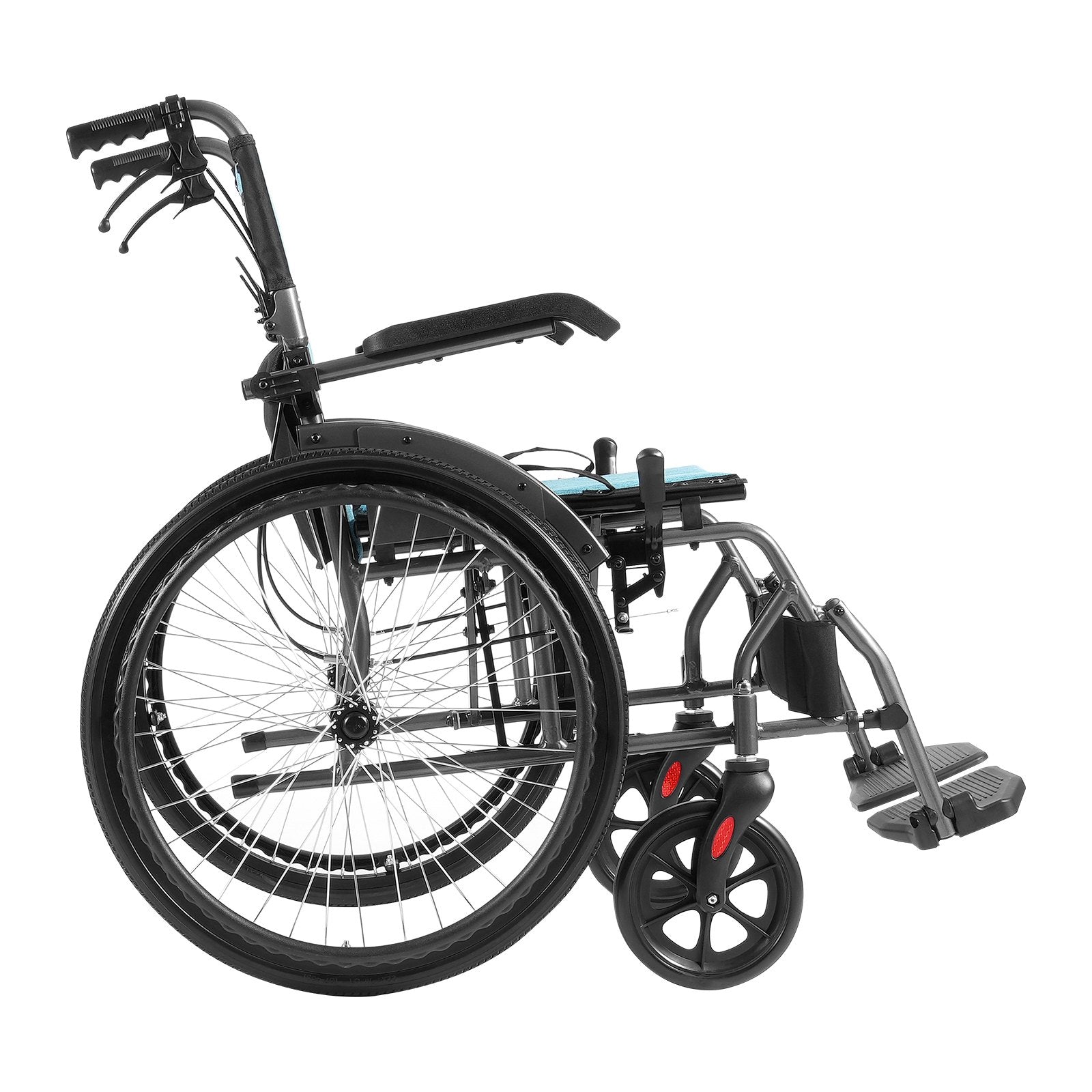VEVOR Wheelchair Aluminum Alloy Ultra-Lightweight 18-In Wide Seat 250lbs 
