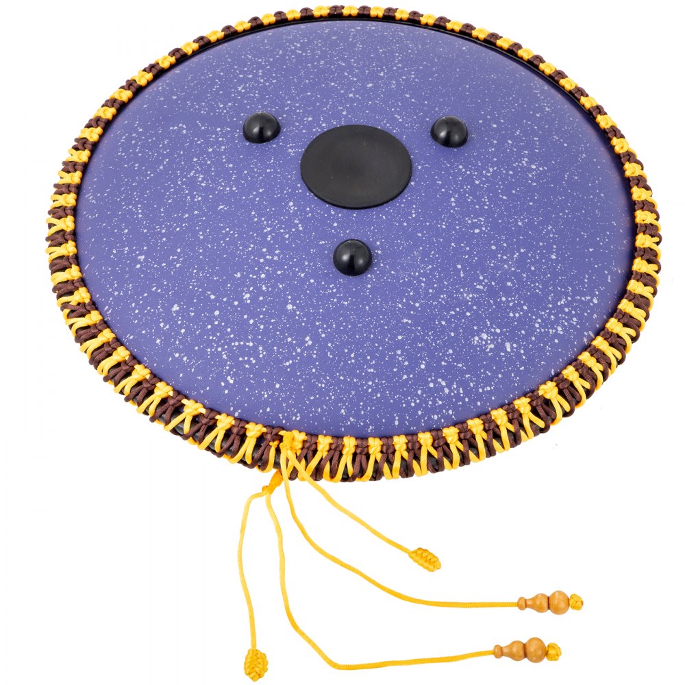 VEVOR Tongue Drum 14 Notes Dish Shape Drum 14.9 Inches Manual Percussion Pure Copper Tongues 14 Notes Steel Tongue Handpan Drum with Rope Decoration and Mallets Bag Music Book Finger Picks Purple 