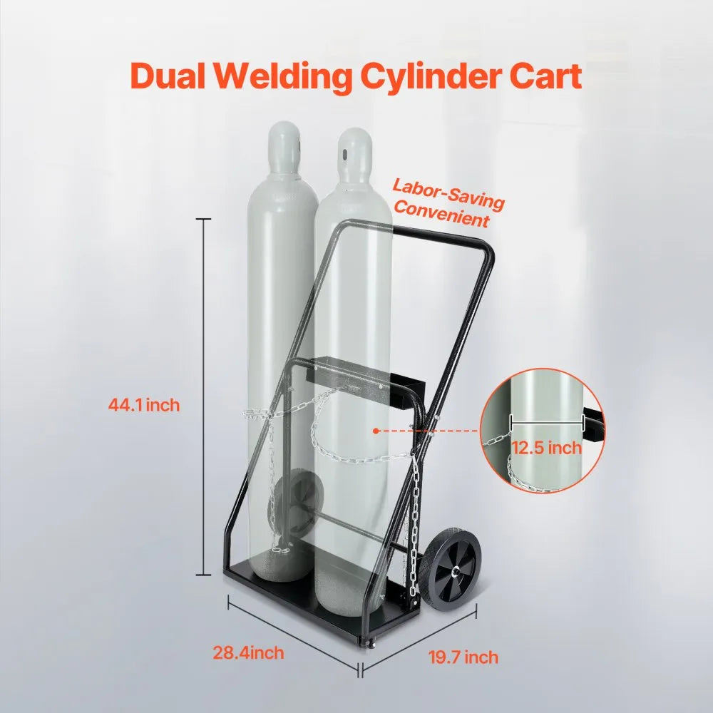 VEVOR Dual Welding Cylinder Cart Oxygen Acetylene Tank Cart with 10" Solid Wheel