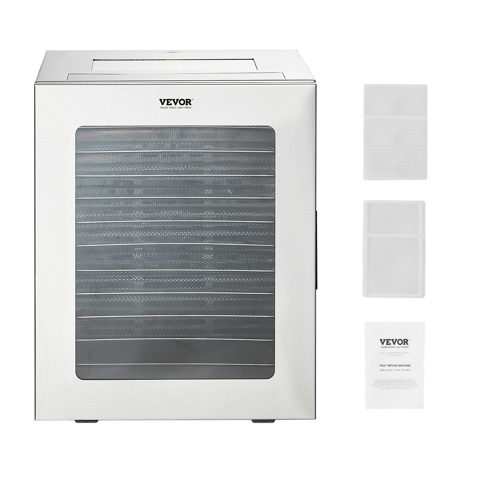 12 Trays Food Dehydrator Machine Stainless Steel 850W Jerky Meat Fruit Drying 