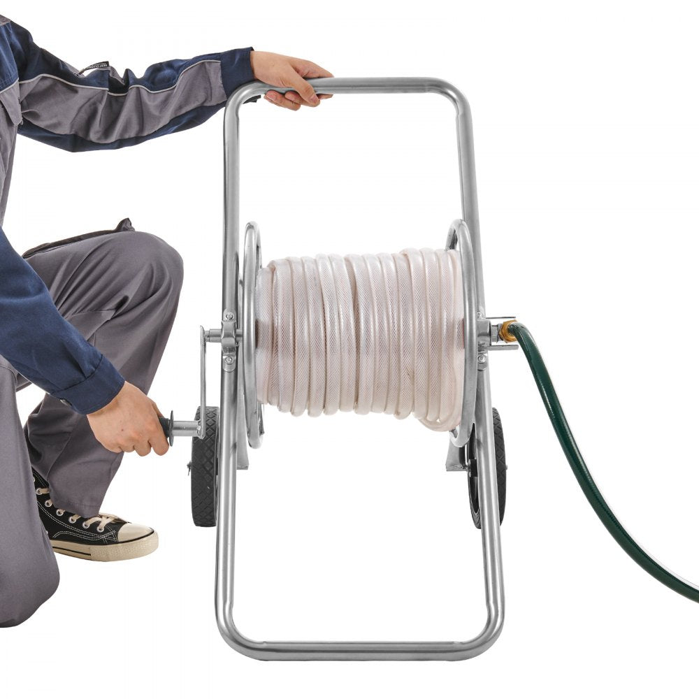 VEVOR 175 ft of 5/8’’ Hose Reel Cart, (Hose Not Included), Garden Water Hose Carts Mobile Tools with Wheels, Heavy Duty Powder-coated Steel Outdoor Planting for Garden, Yard, Lawn 