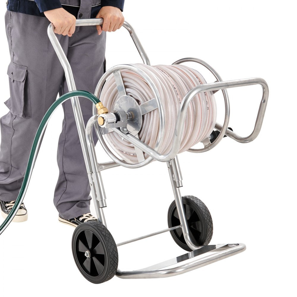 VEVOR Hose Reel Cart, Hold Up to 200 ft of 5/8’’ Hose (Hose Not Included), Garden Water Hose Carts Mobile Tools with Wheels, Heavy Duty Powder-coated Steel Outdoor Planting for Garden, Yard, Lawn 