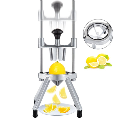 VEVOR 4-Section Commercial Easy Wedger Stainless Steel Blade Fruit Lime Slicer, Lemon Cutter for Home Bar Restaurant, Sliver 