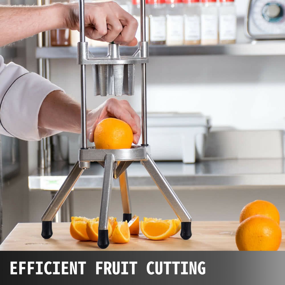 VEVOR 6-Section Commercial Easy Wedger Stainless Steel Blade Fruit Lime Slicer, Lemon Cutter 6 Wedges for Home Bar Restaurant 