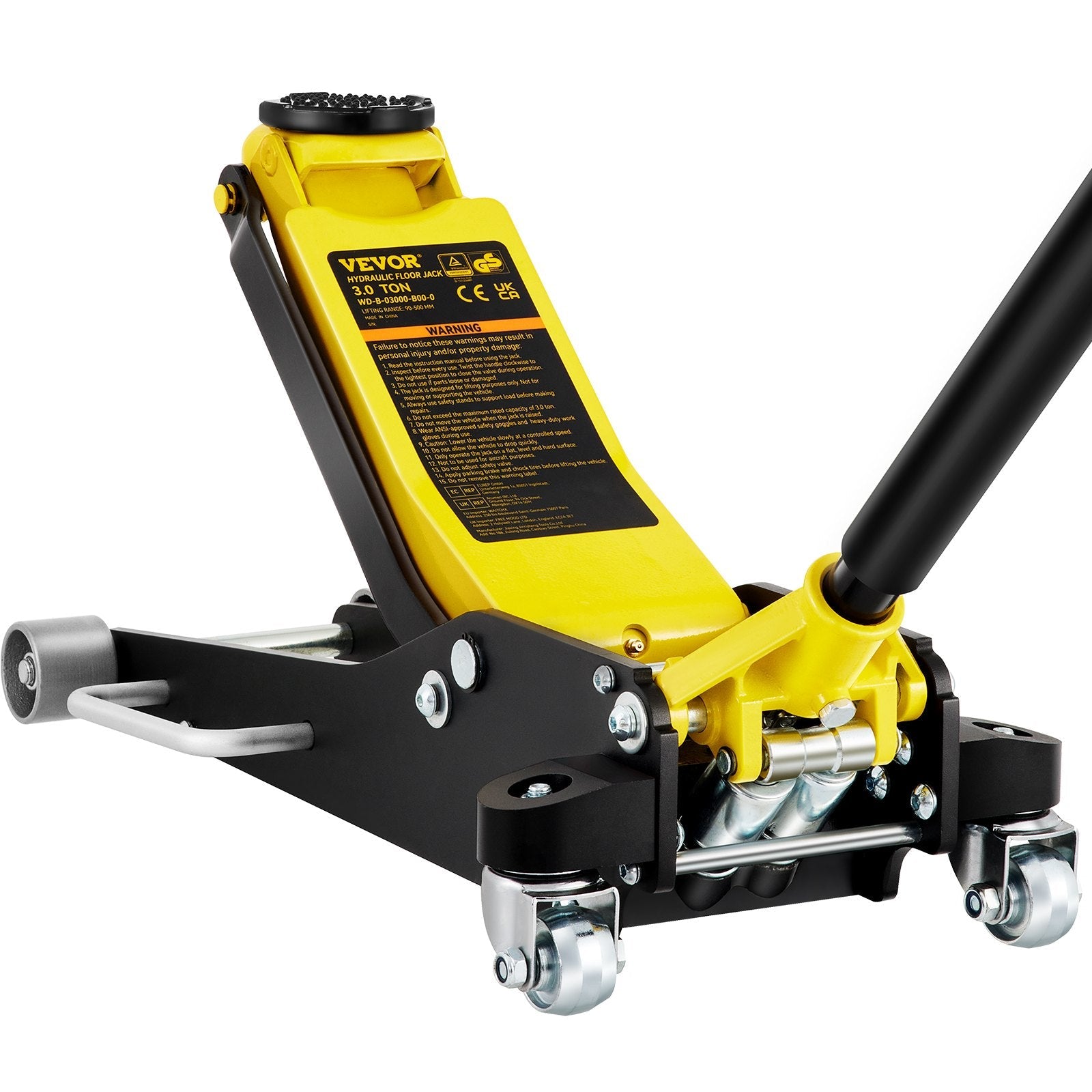 VEVOR Floor Jack, 3 Ton Low Profile Floor Jack, Aluminum and Steel Racing Floor Jack with Dual Pistons Quick Lift Pump, Floor Jack Lifting Range 3-6/11"-19-11/16" 
