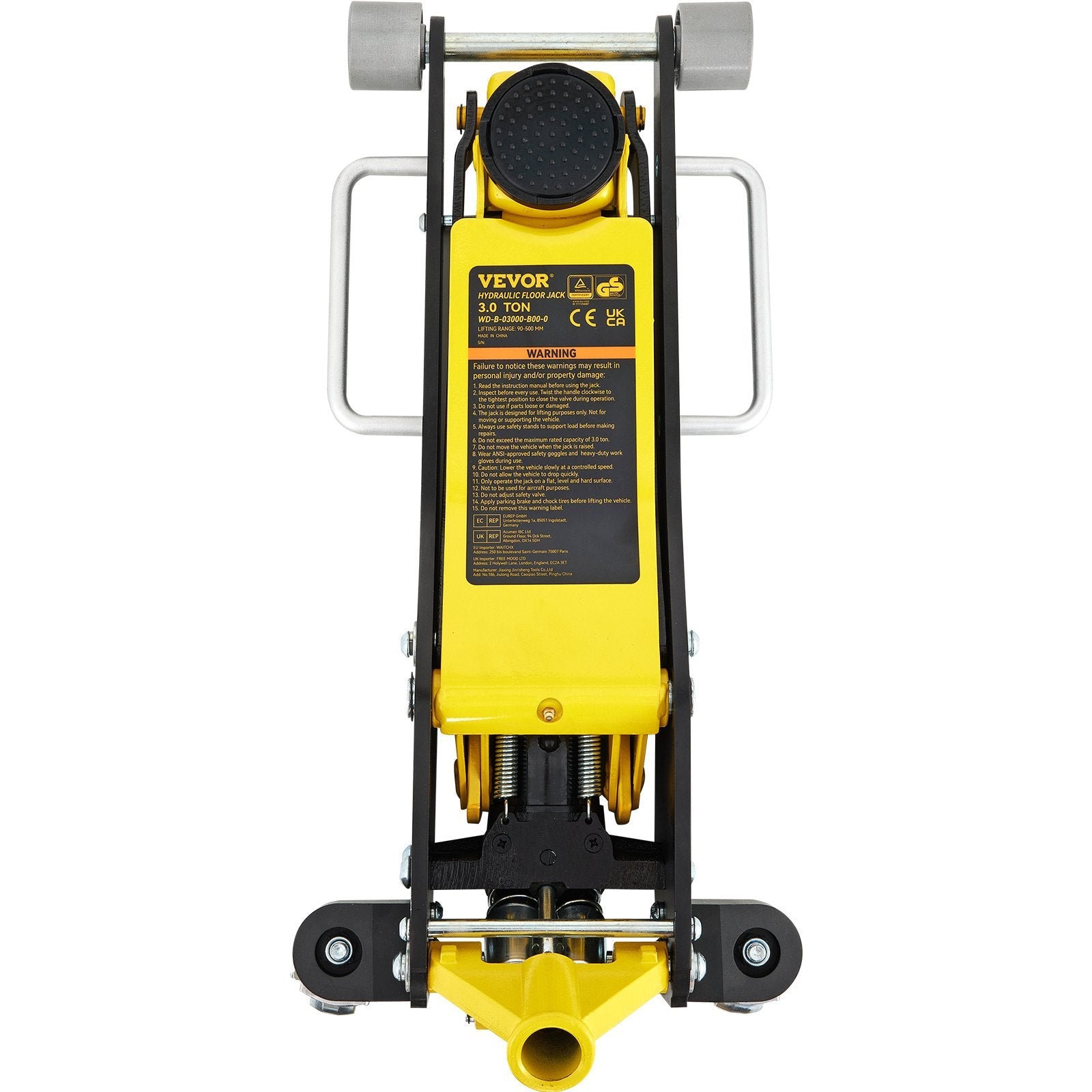 VEVOR Floor Jack, 3 Ton Low Profile Floor Jack, Aluminum and Steel Racing Floor Jack with Dual Pistons Quick Lift Pump, Floor Jack Lifting Range 3-6/11"-19-11/16" 