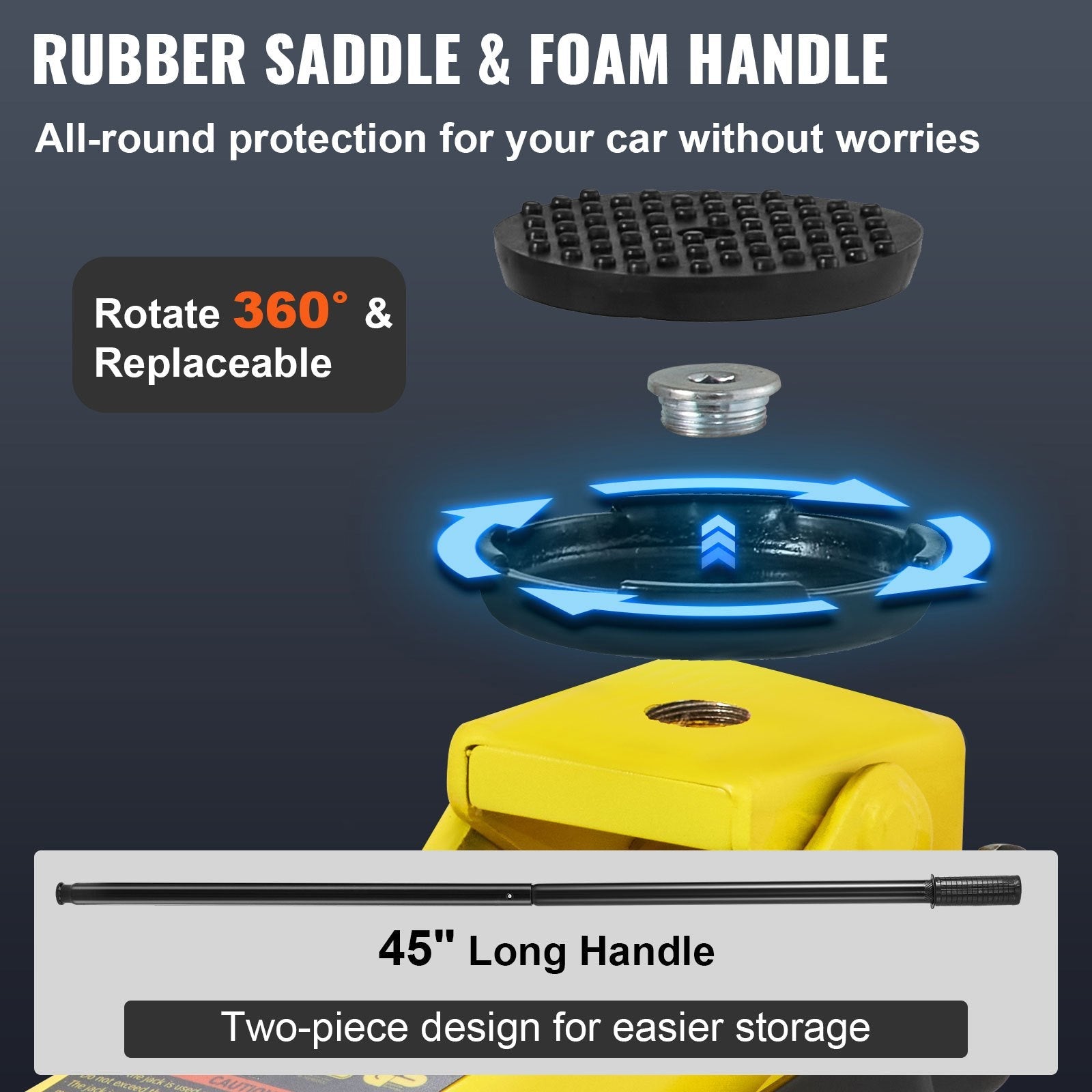 VEVOR Low Profile Floor Jack 2.5 Ton Heavy Duty Steel Dual Piston Rapid Pump 