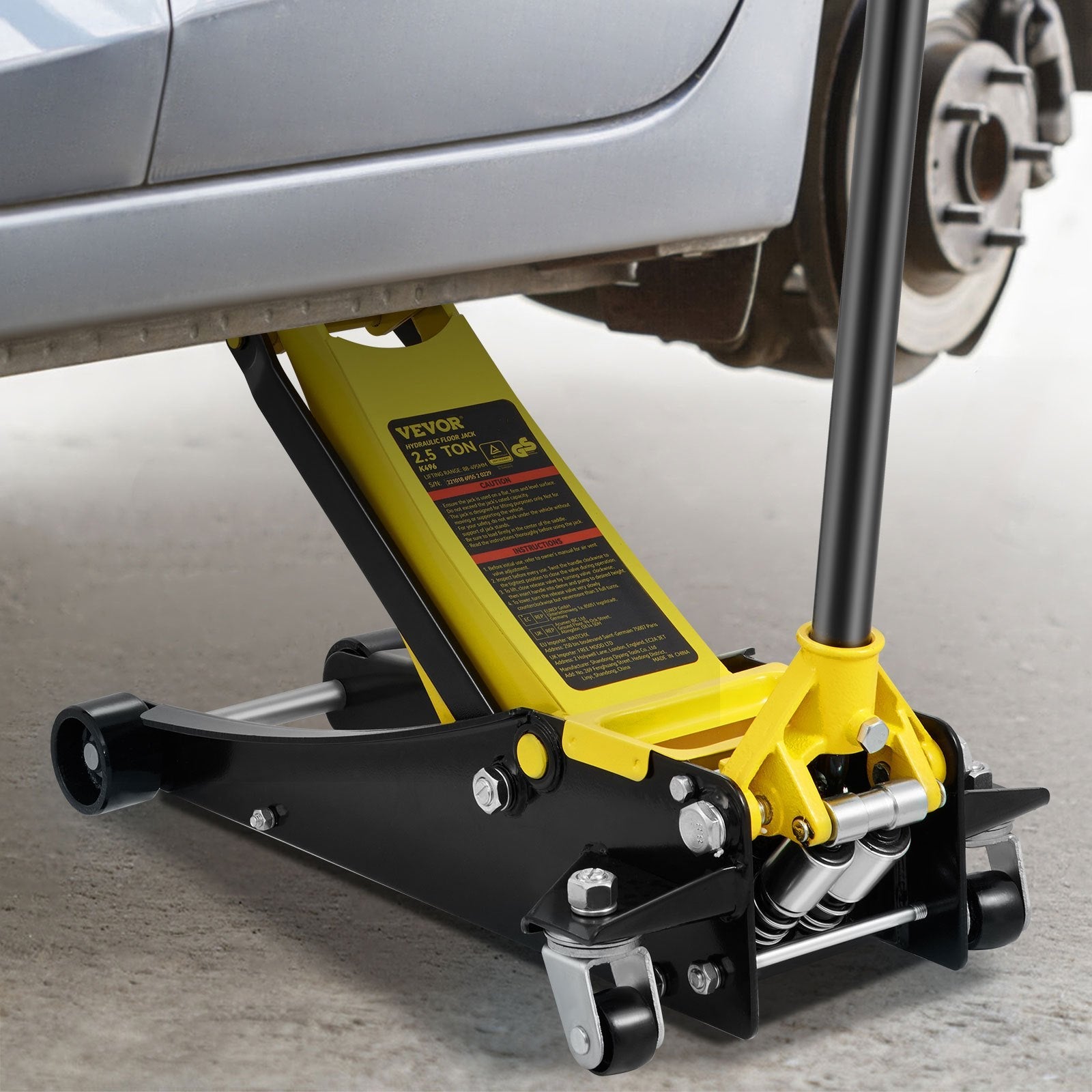 VEVOR Low Profile Floor Jack 2.5 Ton Heavy Duty Steel Dual Piston Rapid Pump 