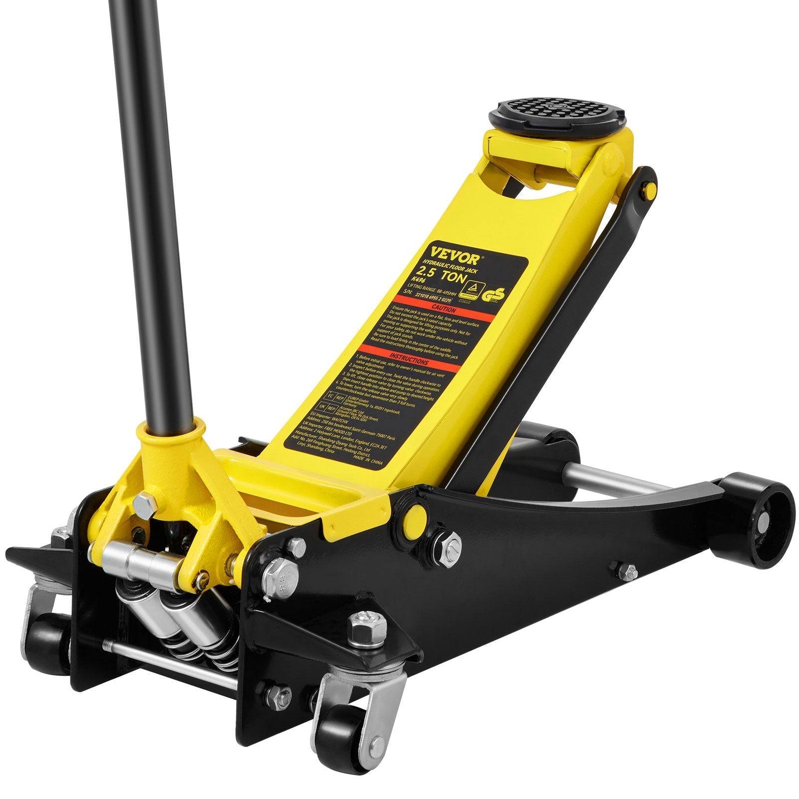 VEVOR Low Profile Floor Jack 2.5 Ton Heavy Duty Steel Dual Piston Rapid Pump 