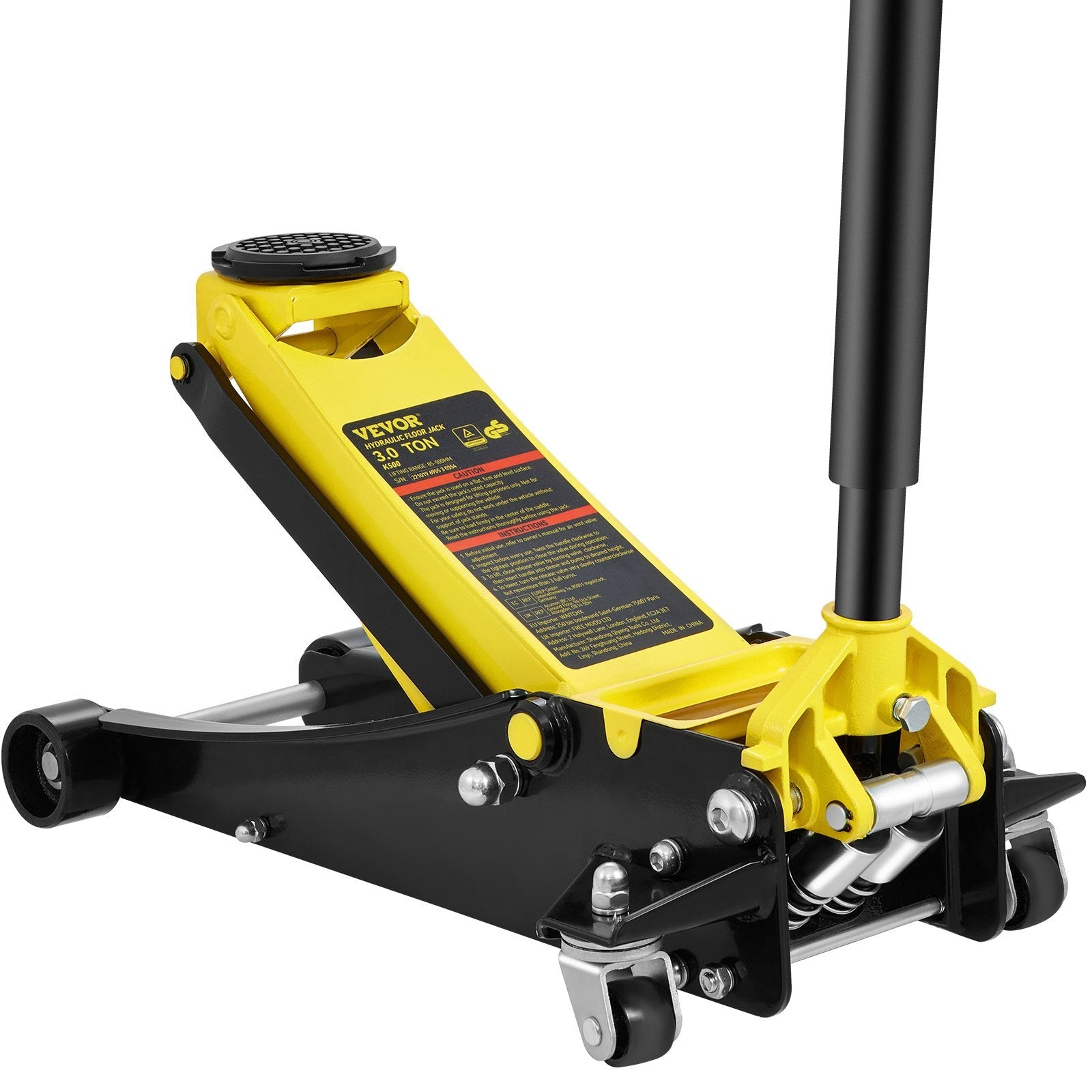 VEVOR Floor Jack, 3 Ton Low Profile Floor Jack, Heavy-duty Steel Racing Floor Jack with Dual Pistons Quick Lift Pump, Floor Jack Lifting Range 3.35"-19.69" 