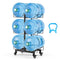 Product Title: VEVOR 3-Tier Water Jug Holder for 6 Bottles, Double Row Foldable Water Bottle Storage Rack with Casters, Locking Wheels, Adjustable Feet & Heavy-Duty Steel Frame, Black