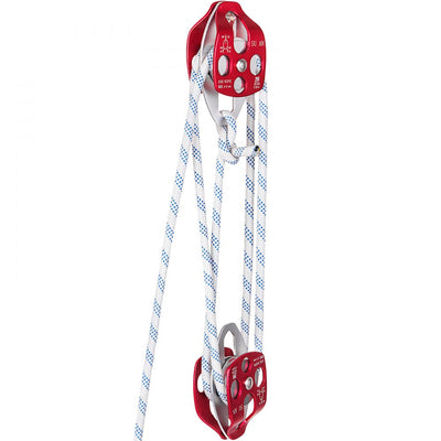 VEVOR Twin Sheave Block and Tackle 2/5-1/2Inch 100-200Ft Twin Sheave Block with Braid Rope 6600-7705LBS Double Pulley Rigging 