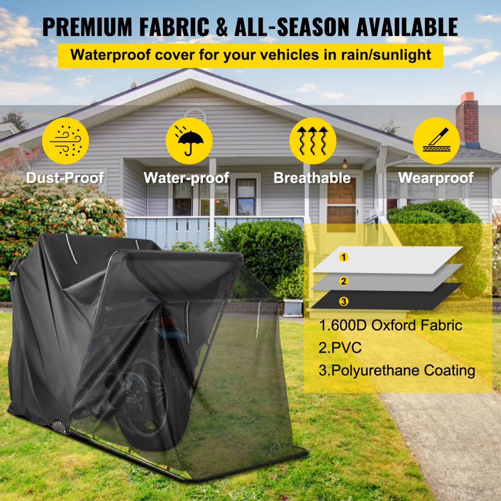 Heavy Duty Large Motorcycle Shelter Shed Cover Storage Tent Strong Safe Garage 