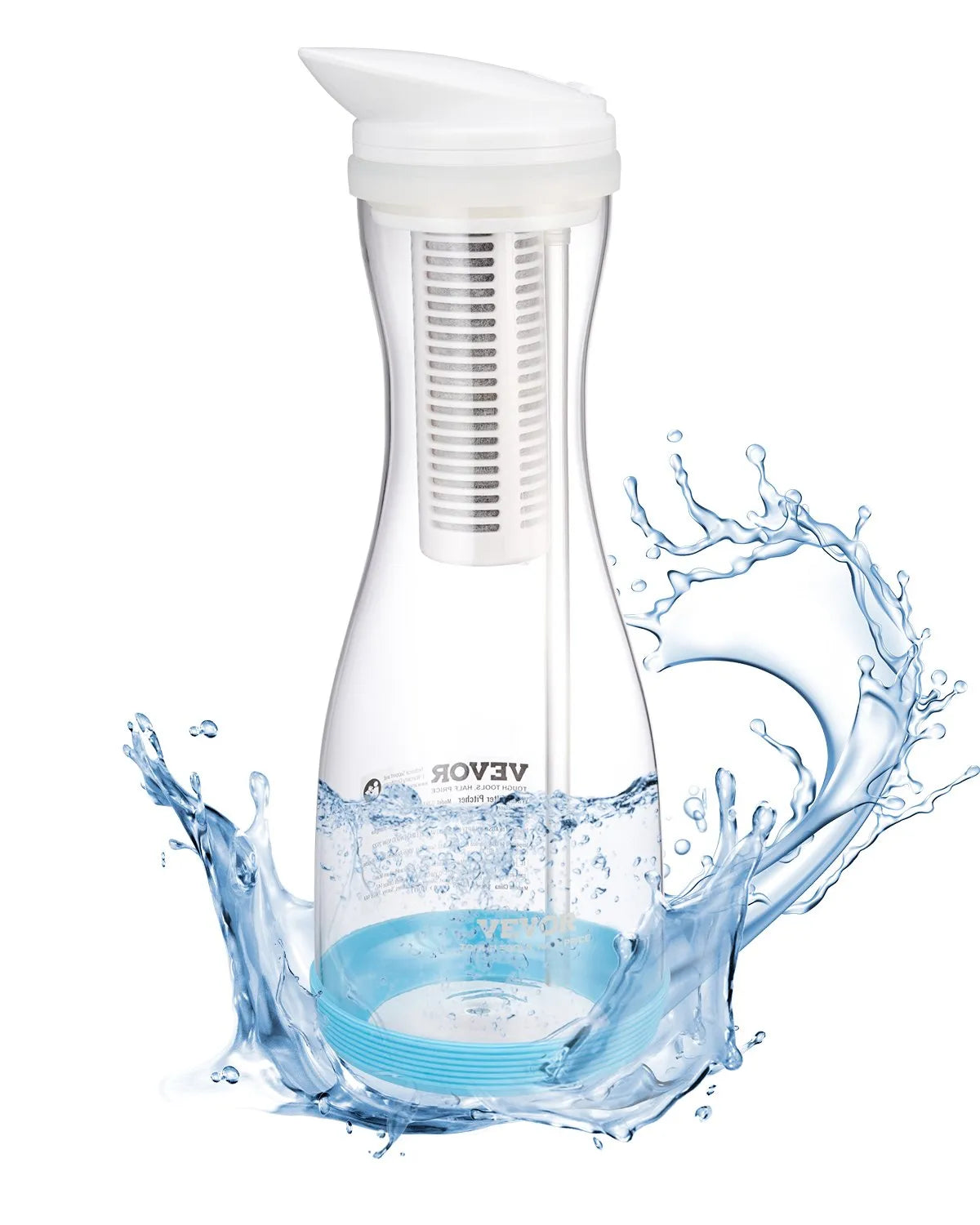 VEVOR Water Filter Pitcher 6 Cup Glass Water Filtration Pitcher 211 Gallons