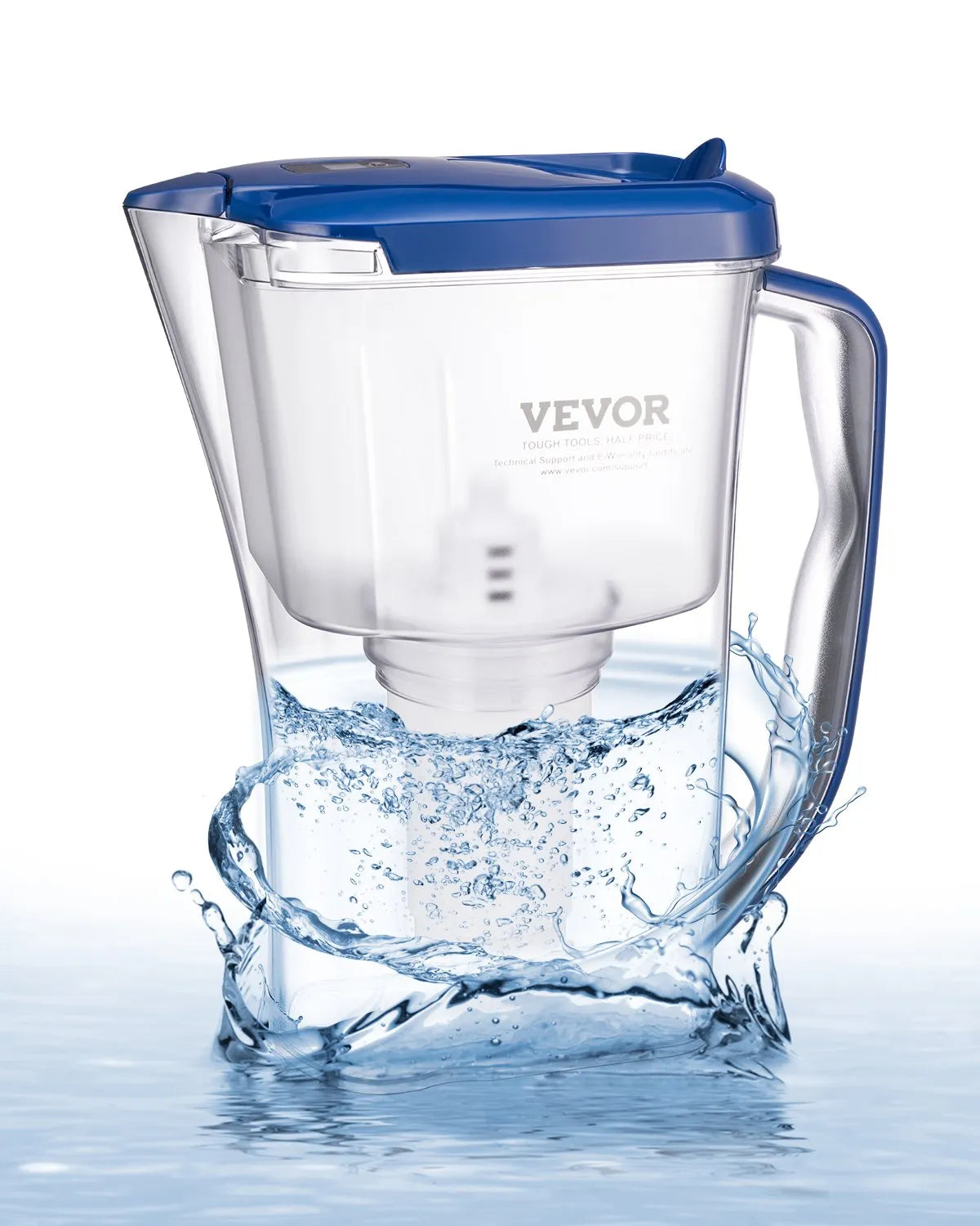 VEVOR Water Filter Pitcher 9 Cup 5-stage Water Filtration Pitcher 40 Gallons