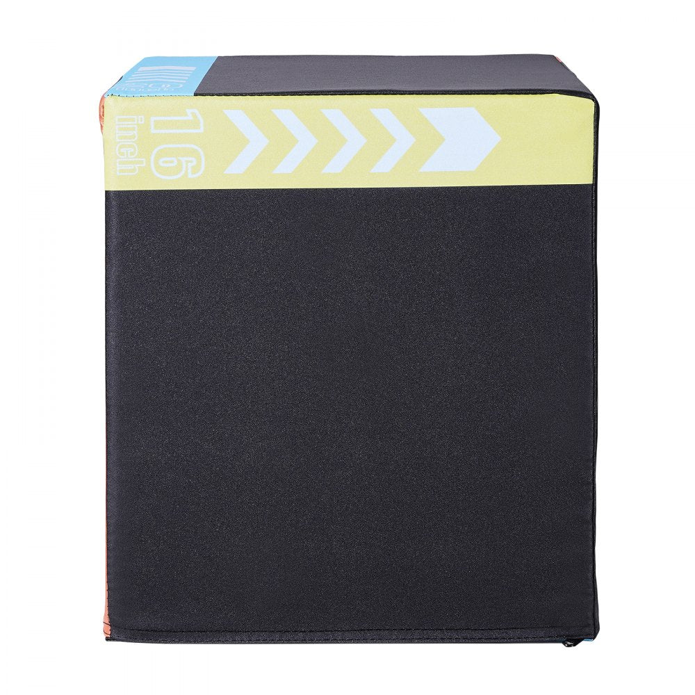 VEVOR 3 in 1 Plyometric Jump Box, 20/18/16 Inch Cotton Plyo Box, Platform & Jumping Agility Box, Anti-Slip Fitness Exercise Step Up Box for Home Gym Training, Conditioning Strength Training, Black 