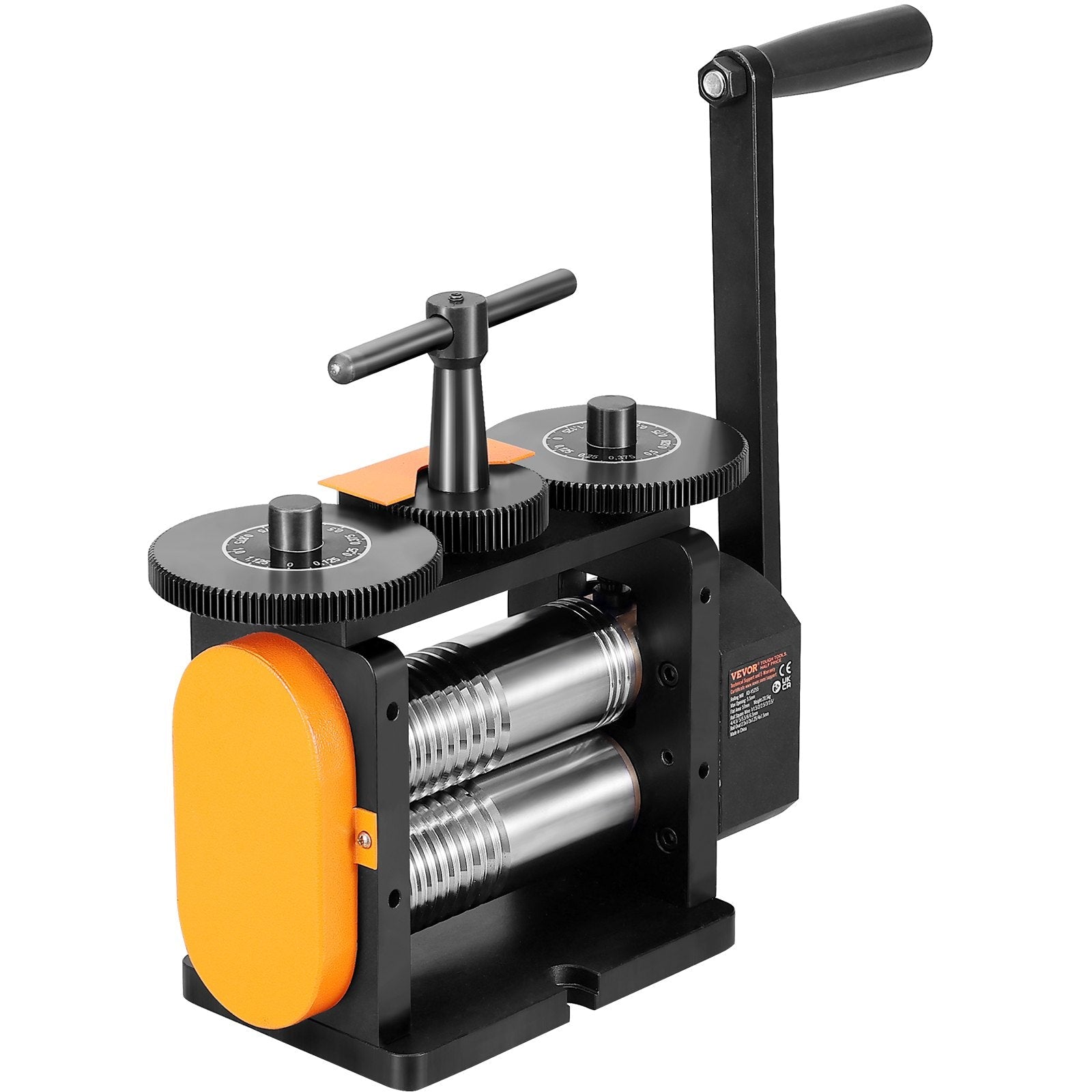 VEVOR Rolling Mill, 2.24"/57 mm Jewelry Rolling Mill Machine, 1: 2 Gear Ratio, 3-in-1 Multi-function Rolling Mill, 0-5.5 mm Press Thickness for Metal Jewelry Making Sheet Square Wire Elliptical 
