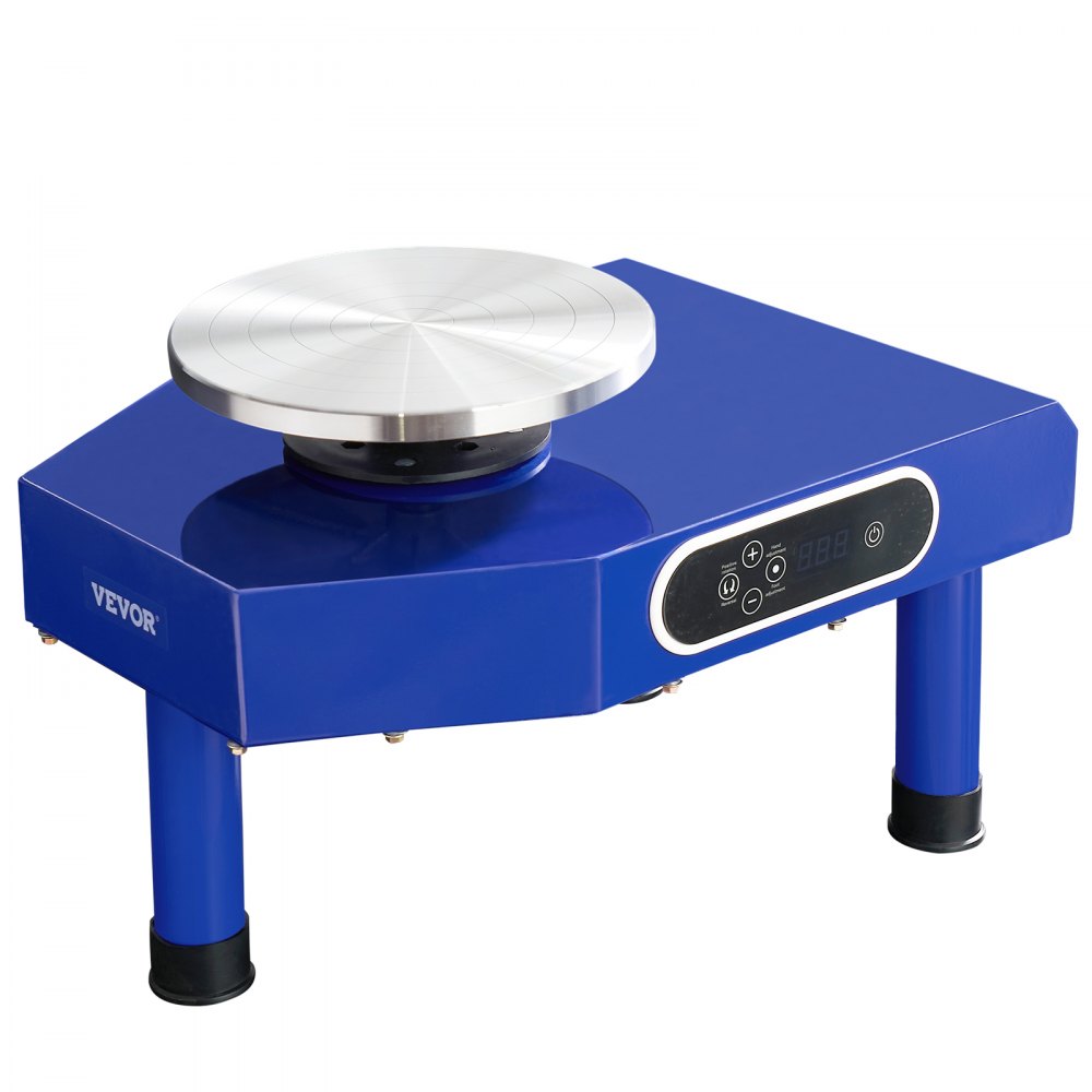 VEVOR Pottery Wheel, 10in Ceramic Wheel Forming Machine, Adjustable 60-300RPM Speed Manual LCD Panel, Foot Pedal ABS Detachable Basin, Sculpting Tool Apron Accessory Kit for Work Art Craft DIY 