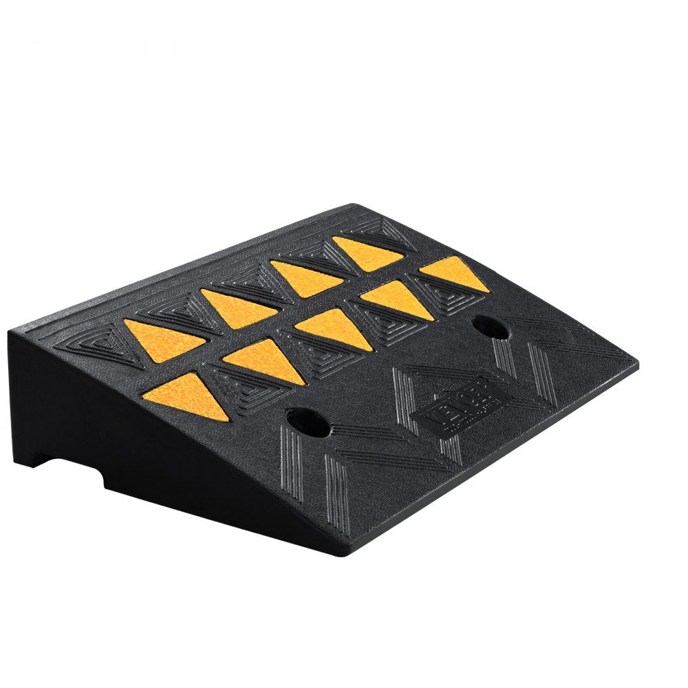 VEVOR Rubber Curb Ramp 4.25" Rise Height Sidewalk Curb Ramp, 11.8" Width 19.7" Length Driveway Ramp for Curb, 15T Heavy Duty Rubber Ramp for Forklifts, Trucks, Buses, Cars, Wheelchairs, Bikes 