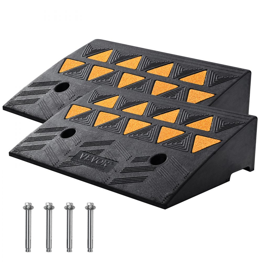 VEVOR Rubber Curb Ramp 2 Pack, 5" Rise Height Heavy-Duty 33069 lbs/15 T Capacity Threshold Ramps, Driveway Ramps with Stable Grid Structure for Cars, Wheelchairs, Bikes, Motorcycles 