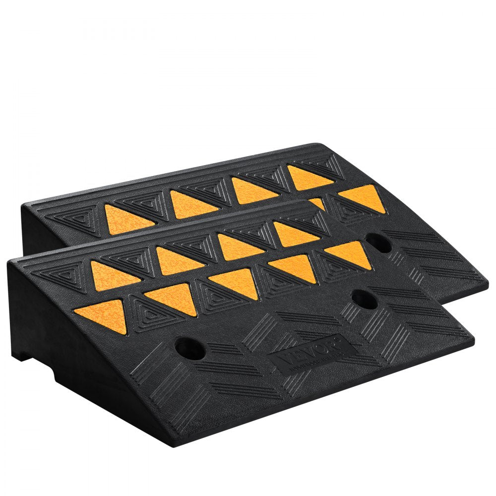 VEVOR Rubber Curb Ramp 2 Pack, 5" Rise Height Heavy-Duty 33069 lbs/15 T Capacity Threshold Ramps, Driveway Ramps with Stable Grid Structure for Cars, Wheelchairs, Bikes, Motorcycles 