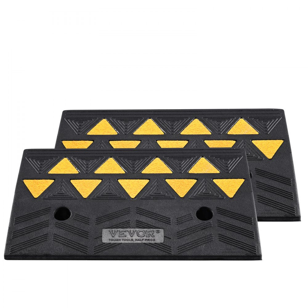VEVOR Rubber Curb Ramp 2 Pack, 5" Rise Height Heavy-Duty 33069 lbs/15 T Capacity Threshold Ramps, Driveway Ramps with Stable Grid Structure for Cars, Wheelchairs, Bikes, Motorcycles 
