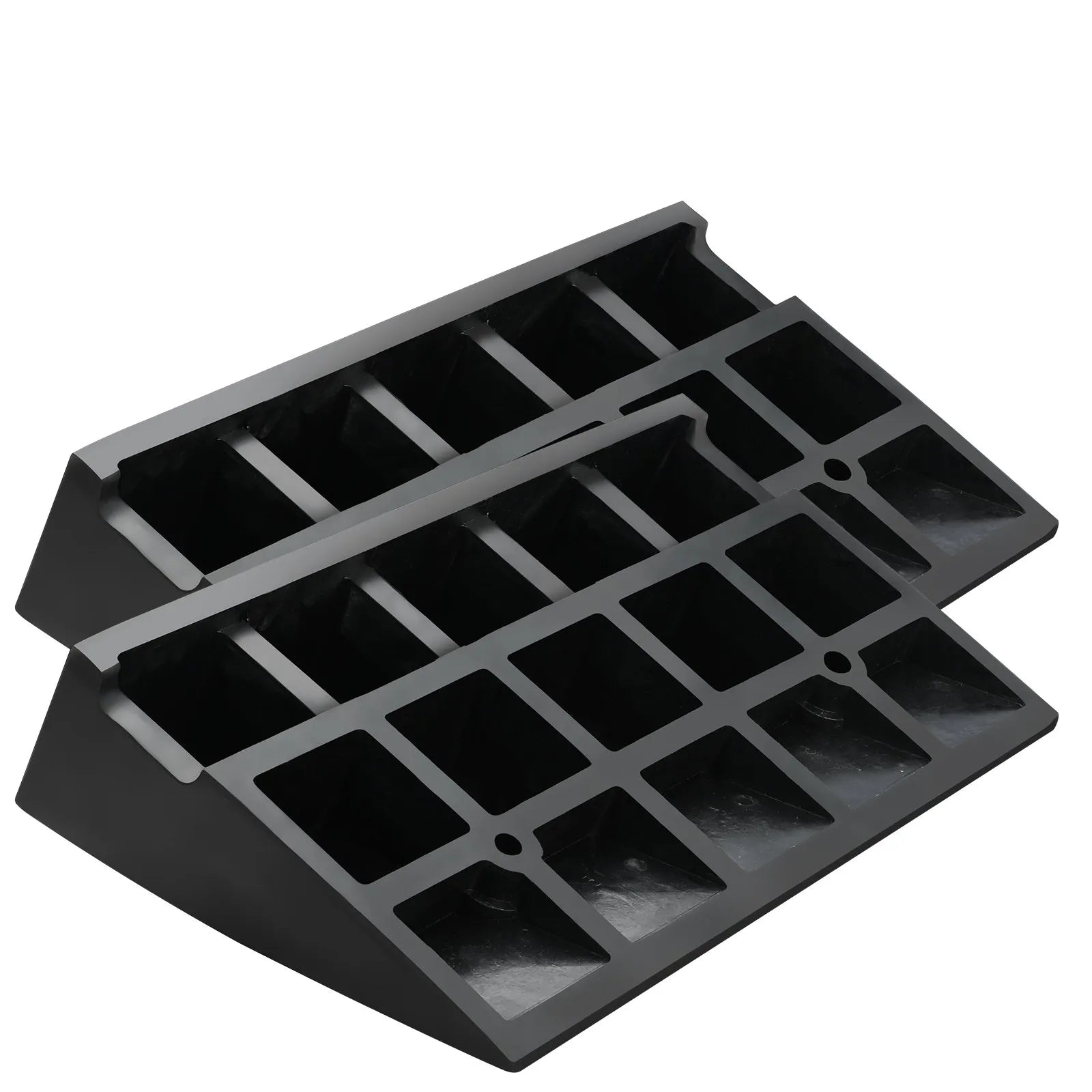 VEVOR Rubber Curb Ramp 2 Pack, 4.3" Rise Height Heavy-Duty 33069 lbs/15 T Capacity Threshold Ramps, Driveway Ramps with Stable Grid Structure for Cars, Wheelchairs, Bikes, Motorcycles