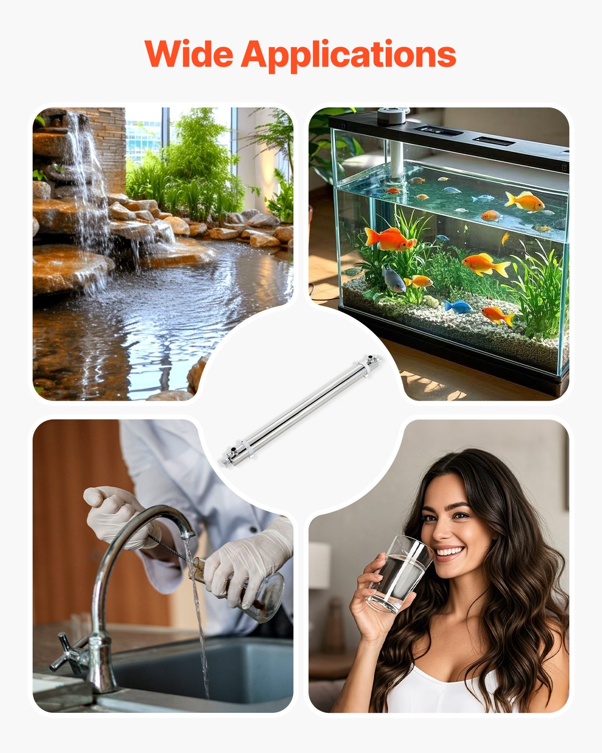 VEVOR 110V 55W UV Water Purifier 12GPM Ultraviolet Water Purifier Filter 