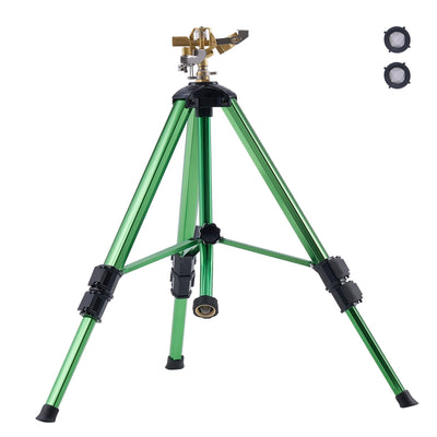VEVOR Tripod Sprinkler 360° Spray Heavy Duty Sprinklers for Lawn Garden Green 