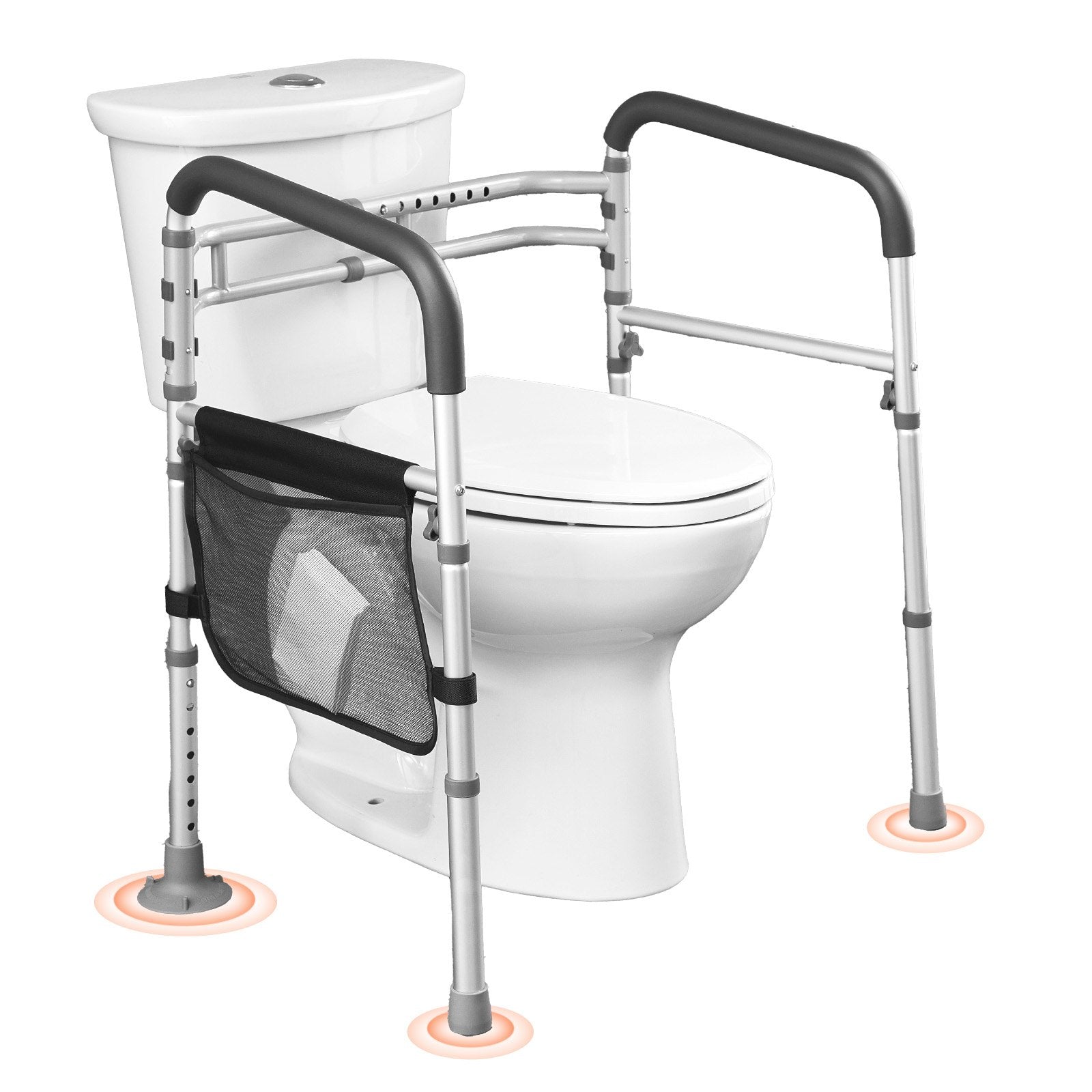 VEVOR Foldable Toilet Safety Rail Toilet Rail with Non-Slip Handles for Seniors 