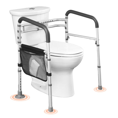 VEVOR Foldable Toilet Safety Rail Toilet Rail with Non-Slip Handles for Seniors 