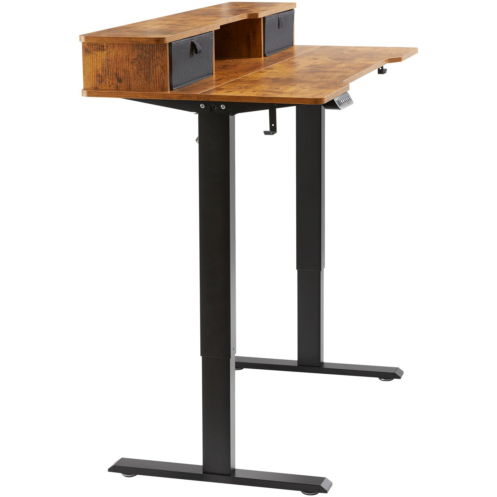 VEVOR Height Adjustable Desk, 47.2" x 23.6" Electric Dual Monitor Riser Workstation, Whole Piece Desk Board Sit to Stand, 3-Key Modes Sturdy Dual Metal Frame,180LBS Capacity for Computer Home & Office 