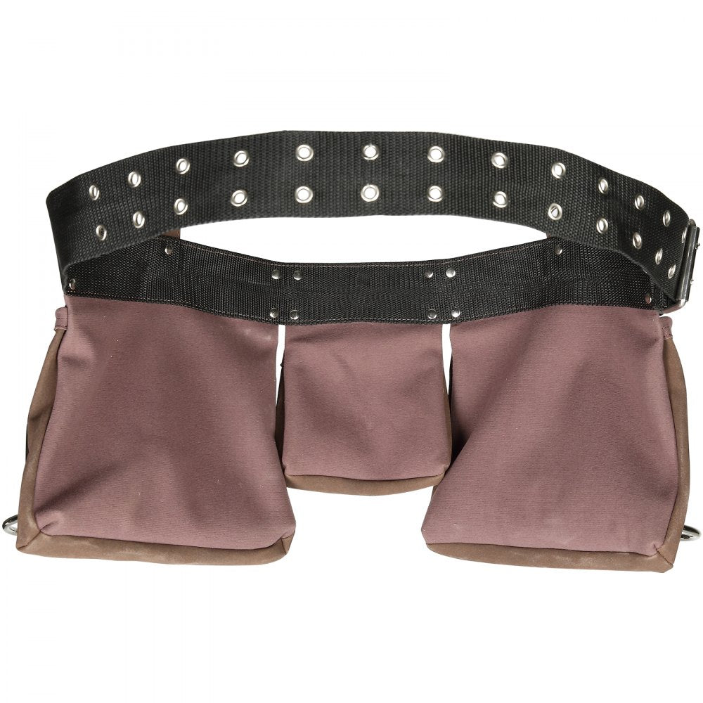 VEVOR Tool Belt, 13 Pockets, Adjusts from 29 Inches to 54 Inches, Leather Heavy Duty Tool Pouch Bag with Dual Hammer Loops, Tool Bag for Electrician, Carpenter, Handyman, Construction, Framer, Brown 