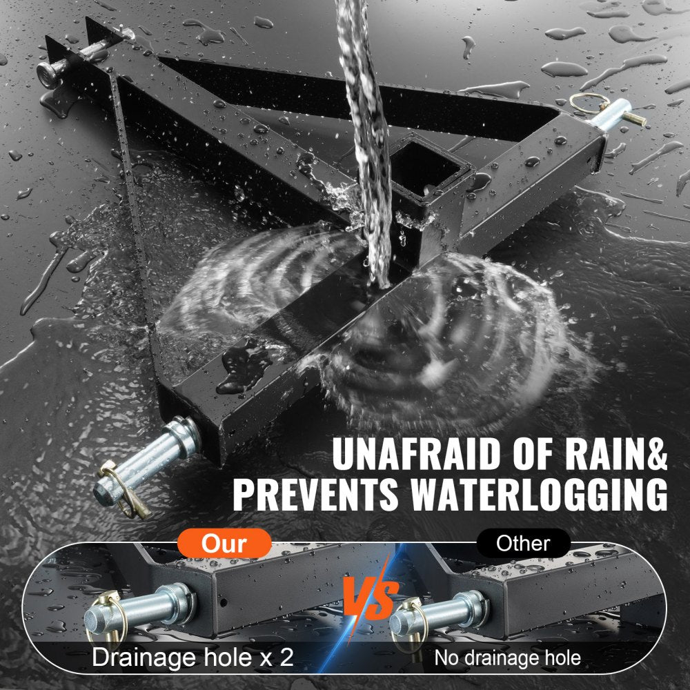 VEVOR 3 Point Hitch Receiver, 3 Point 2" Receiver Trailer Hitch Category 1 Tractor Tow Drawbar Adapter with Pins, Compatible with Kubota, Mahindra, Ford, Yanmar, John Deere, Massey Ferguson 