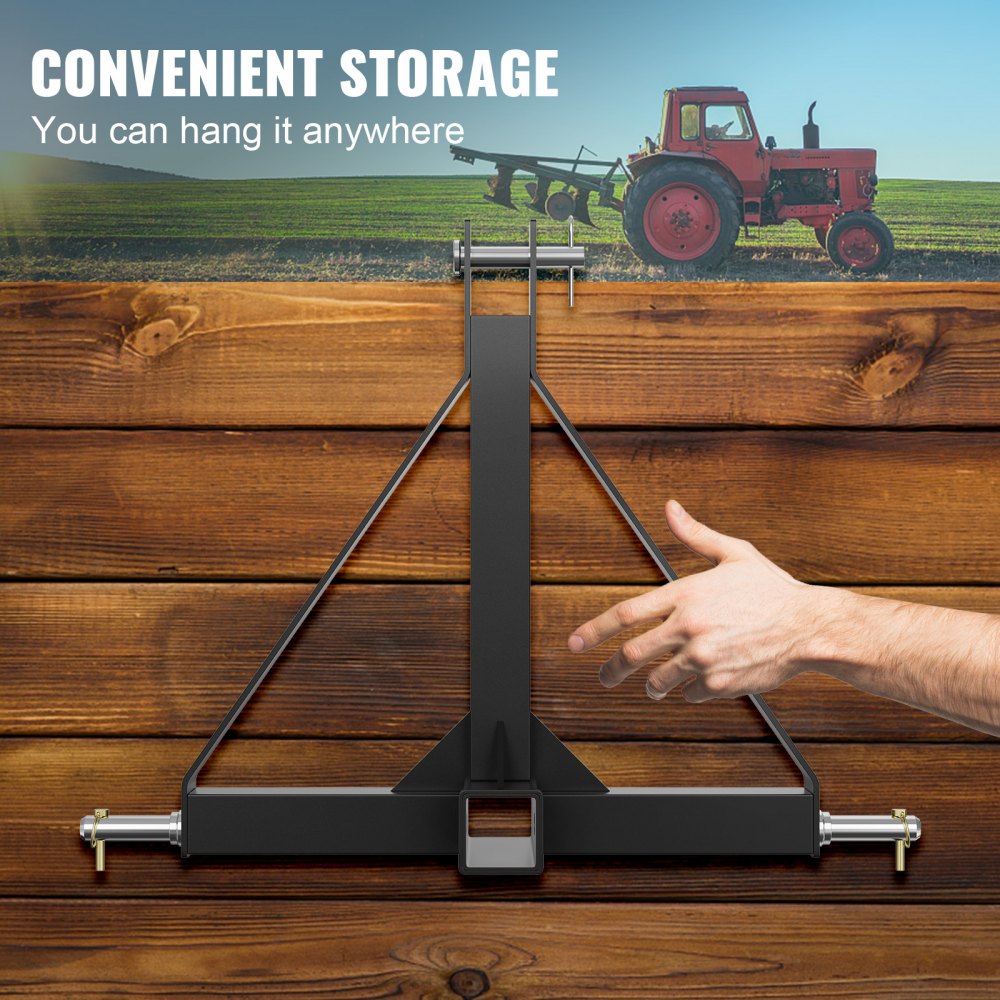 VEVOR 3 Point Hitch Receiver, 3 Point 2" Receiver Trailer Hitch Category 1 Tractor Tow Drawbar Adapter with Pins, Compatible with Kubota, Mahindra, Ford, Yanmar, John Deere, Massey Ferguson 