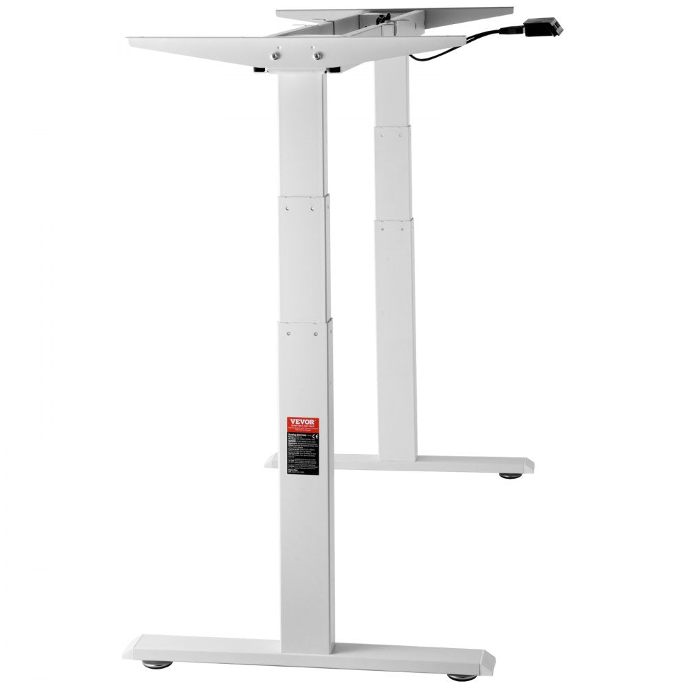 VEVOR Standing Desk Frame Dual Motor, Adjustable 26"-50.8" Height & 43.3"-70.1" Length Electric Stand Up Computer Desk Legs, Ergonomic DIY Workstation Base for Home Office 3 Positions (Frame Only) 