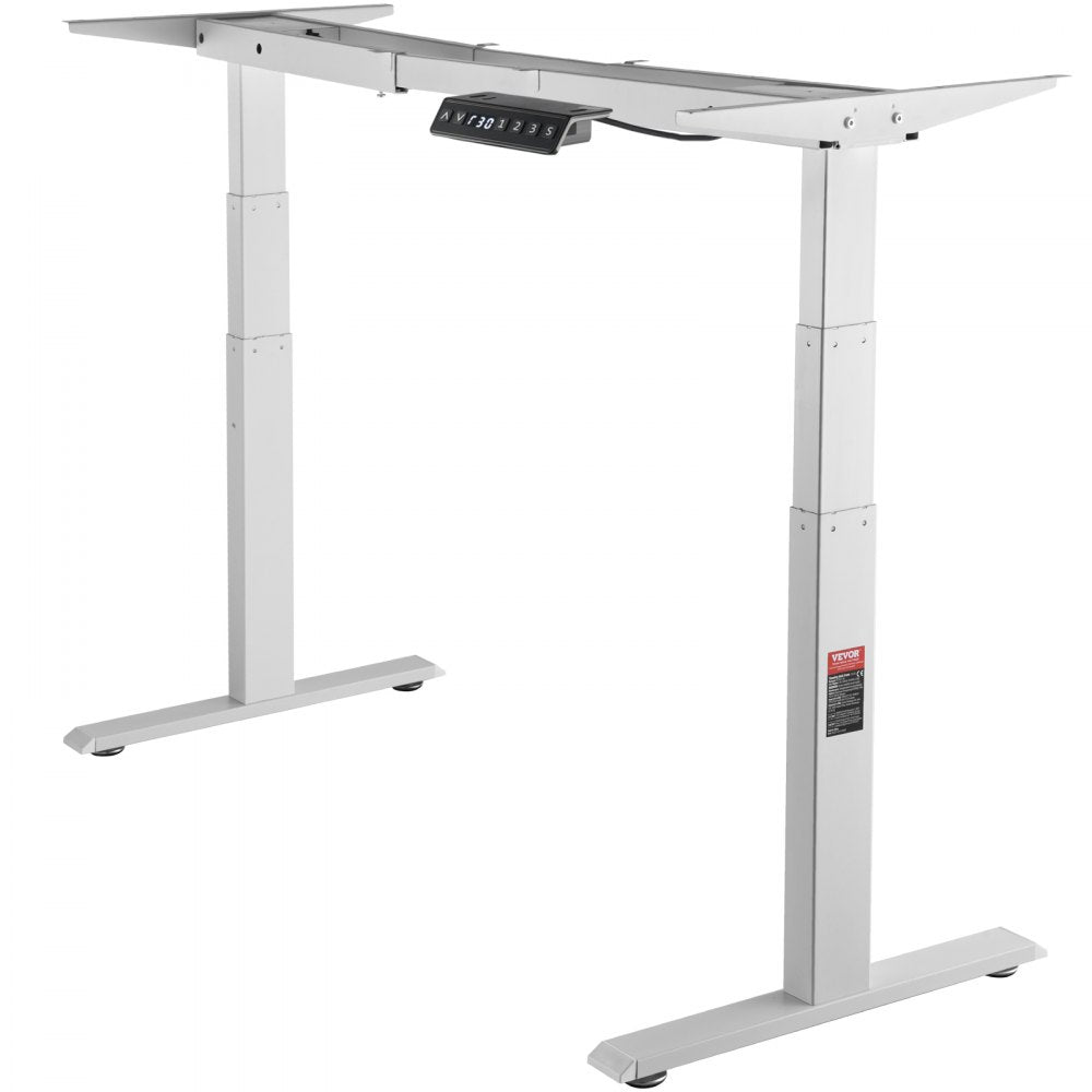 VEVOR Standing Desk Frame Dual Motor, Adjustable 26"-50.8" Height & 43.3"-70.1" Length Electric Stand Up Computer Desk Legs, Ergonomic DIY Workstation Base for Home Office 3 Positions (Frame Only) 