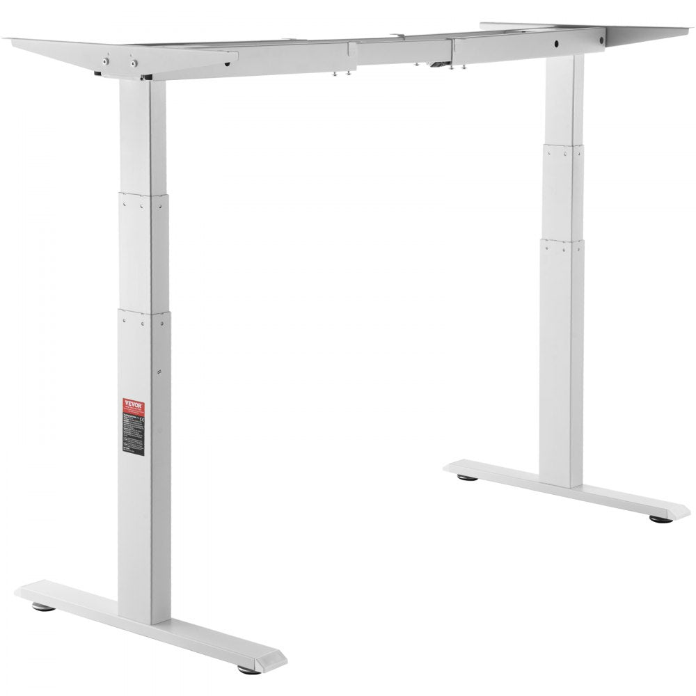 VEVOR Standing Desk Frame Dual Motor, Adjustable 26"-50.8" Height & 43.3"-70.1" Length Electric Stand Up Computer Desk Legs, Ergonomic DIY Workstation Base for Home Office 3 Positions (Frame Only) 