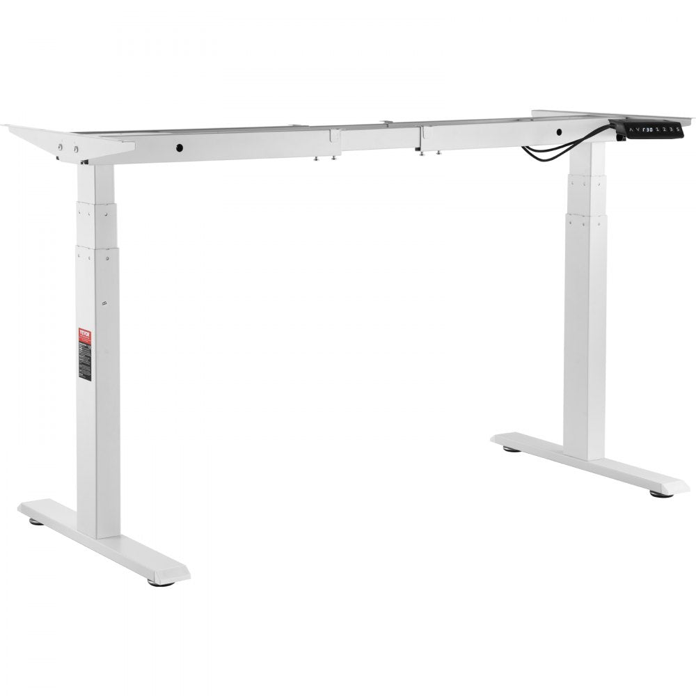 VEVOR Standing Desk Frame Dual Motor, Adjustable 26"-50.8" Height & 43.3"-70.1" Length Electric Stand Up Computer Desk Legs, Ergonomic DIY Workstation Base for Home Office 3 Positions (Frame Only) 