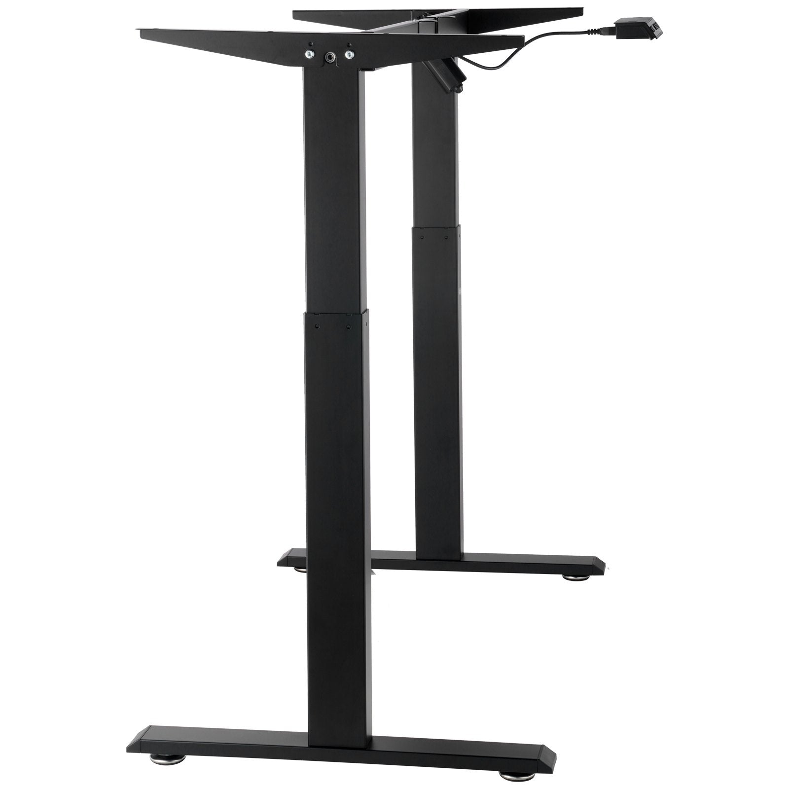 VEVOR Standing Desk Frame, Adjustable 27.6-46.1 inch Height & 35.4-53.2 inch Length Electric Stand Up Computer Desk Legs, Ergonomic DIY Workstation Base for Home and Office (Black Frame Only) 