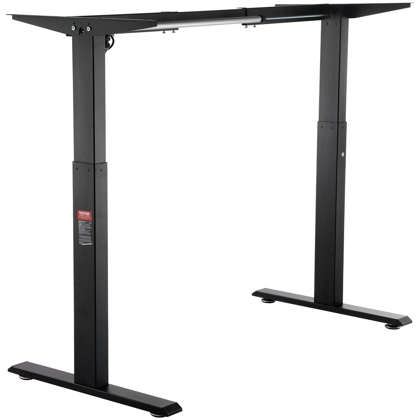 VEVOR Standing Desk Frame, Adjustable 27.6-46.1 inch Height & 35.4-53.2 inch Length Electric Stand Up Computer Desk Legs, Ergonomic DIY Workstation Base for Home and Office (Black Frame Only) 