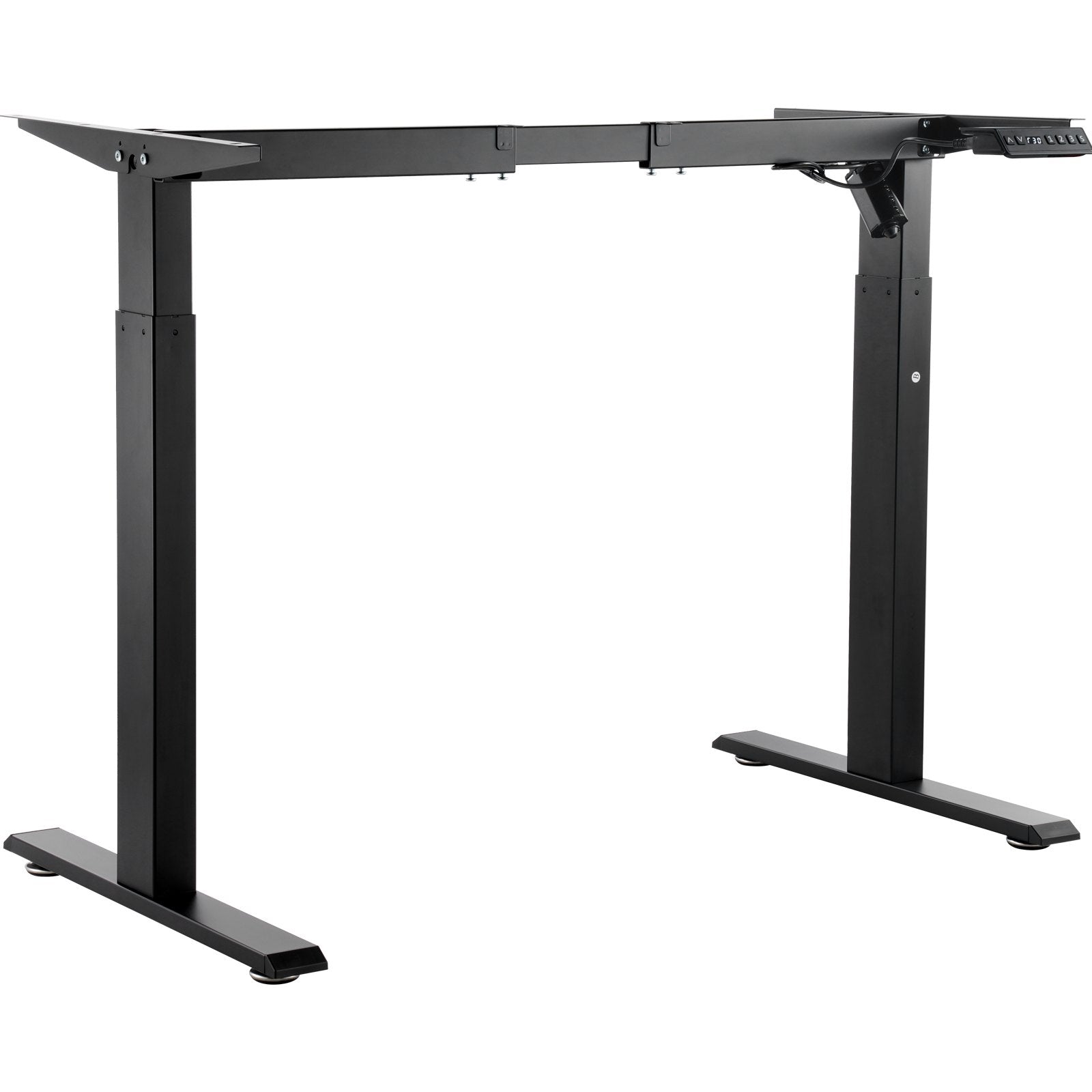 VEVOR Standing Desk Frame, Adjustable 27.6-46.1 inch Height & 35.4-53.2 inch Length Electric Stand Up Computer Desk Legs, Ergonomic DIY Workstation Base for Home and Office (Black Frame Only) 