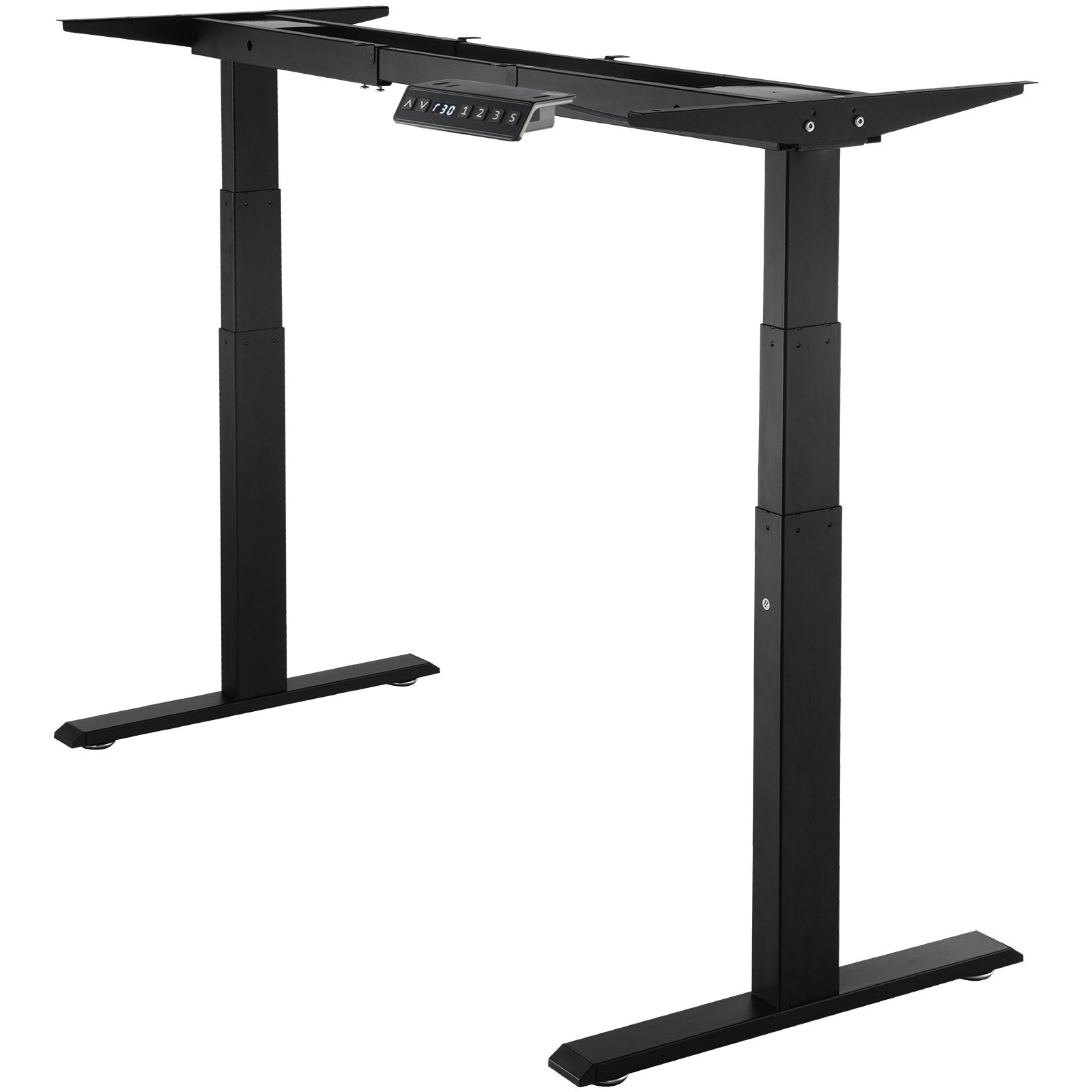 VEVOR Standing Desk Frame Dual Motor, Adjustable 26"-50.8" Height & 43.3"-70.1" Length Electric Stand Up Computer Desk Legs, Ergonomic Workstation Base for Home Office 3 Positions (Black Frame Only) 