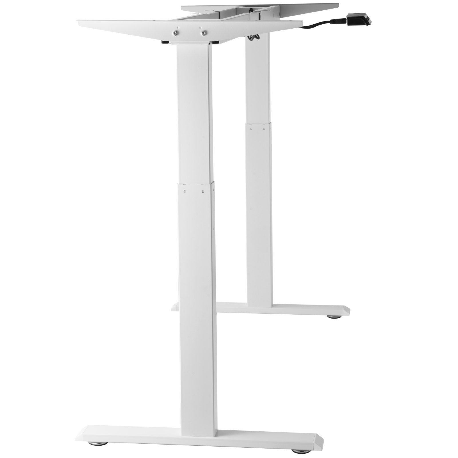 VEVOR Standing Desk Frame Dual Motor, Adjustable 27.6"-46.1" Height & 43.3"-70.1" Length Electric Stand Up Computer Desk Legs, Ergonomic DIY Workstation Base for Home and Office (White Frame Only) 