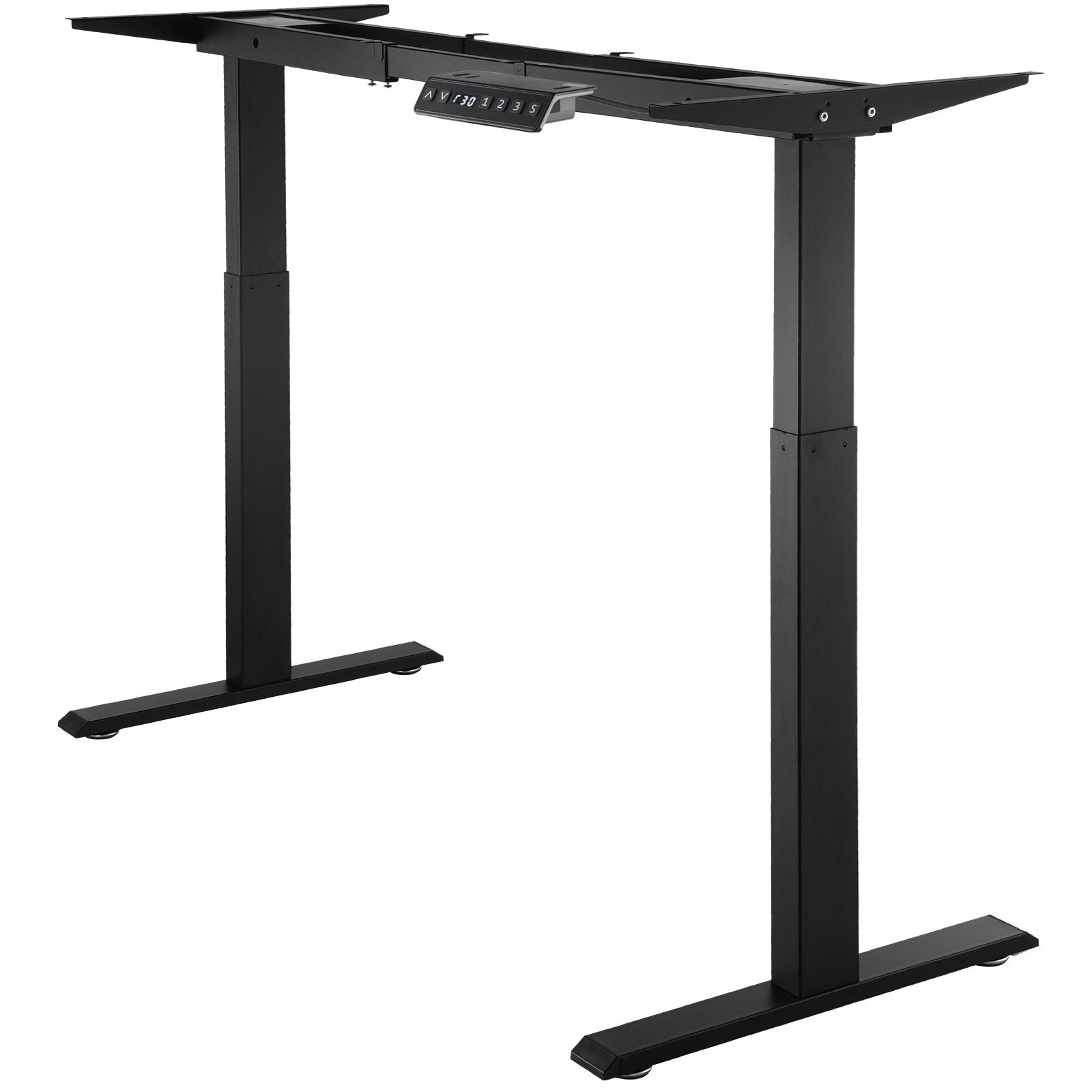 VEVOR Standing Desk Frame Dual Motor, Adjustable 27.6"-46.1" Height & 43.3"-70.1" Length Electric Stand Up Computer Desk Legs, Ergonomic DIY Workstation Base for Home and Office (Black Frame Only) 