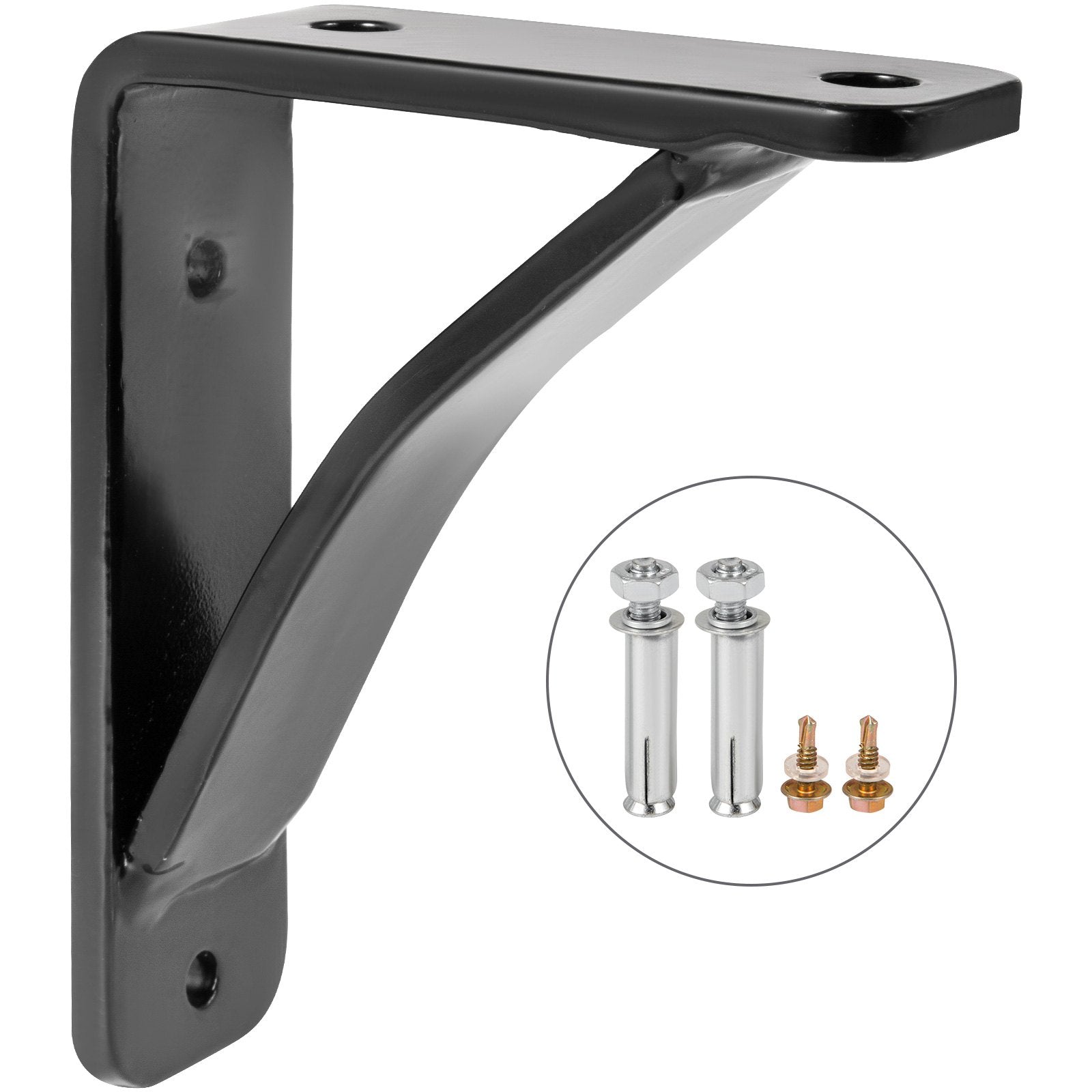 Heavy Duty Shelf Brackets Floating Shelf Bracket 4x5x1.5" 450lb 2pcs Matte Black 