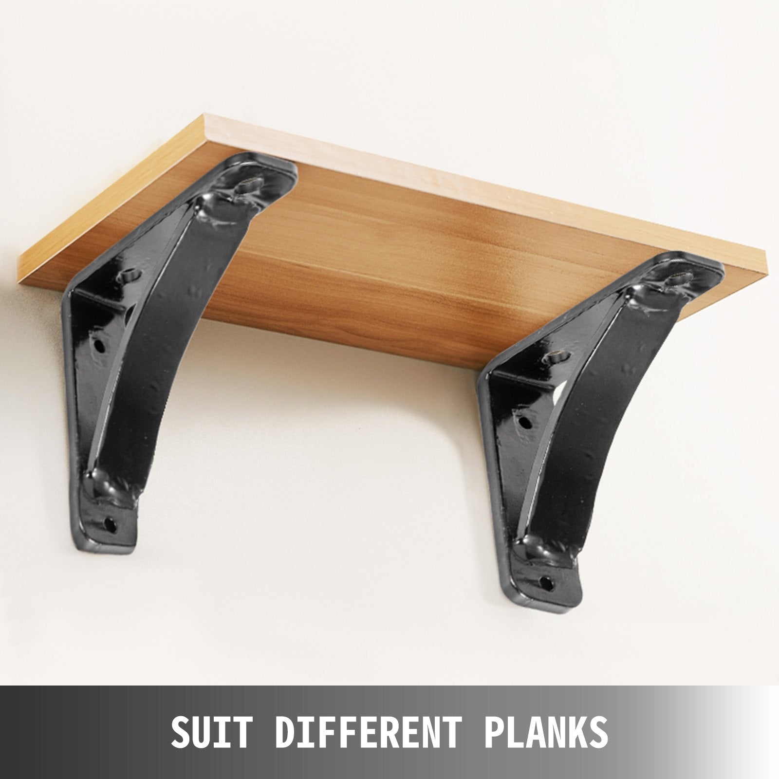 Heavy Duty Shelf Brackets Floating Shelf Bracket 4x5x1.5" 450lb 2pcs Matte Black 