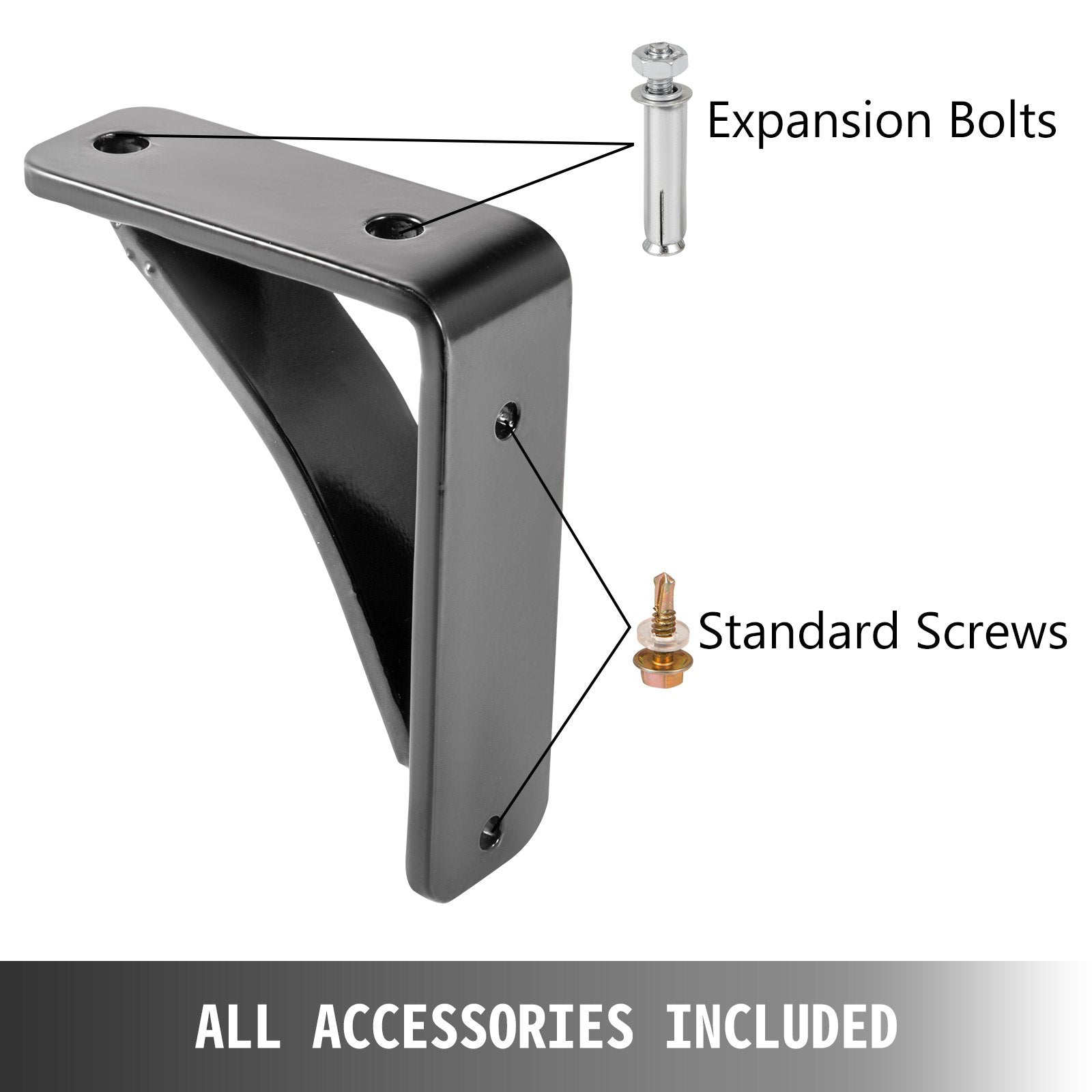 Heavy Duty Shelf Brackets Floating Shelf Bracket 4x5x1.5" 450lb 2pcs Matte Black 