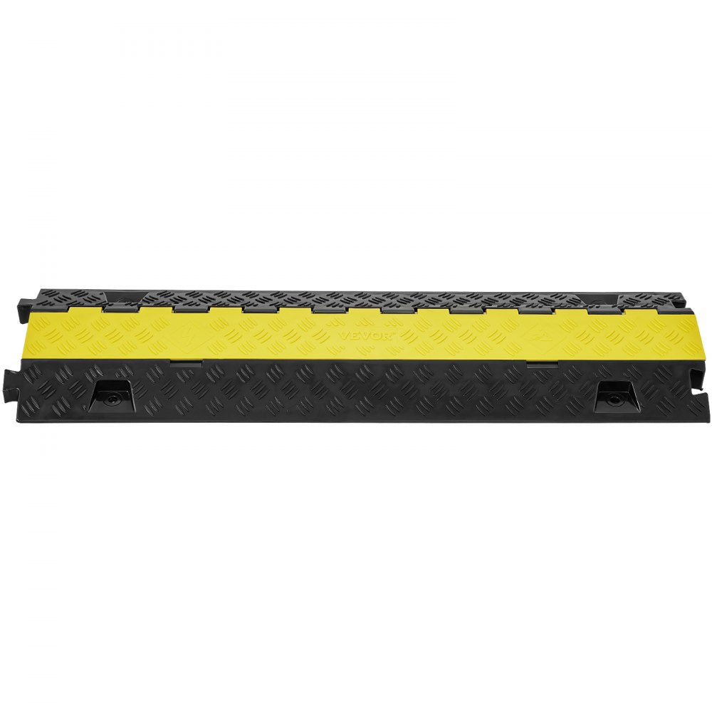 VEVOR 5 PCs Cable Protector Ramp, 2 Channel, 22000 lbs/axle Capacity Heavy Duty TPU Wire Cover Ramp Hose Protector Ramp Driveway, Traffic Speed Bump with TPR Flip-Open Top Cover, for Indoor & Outdoor 